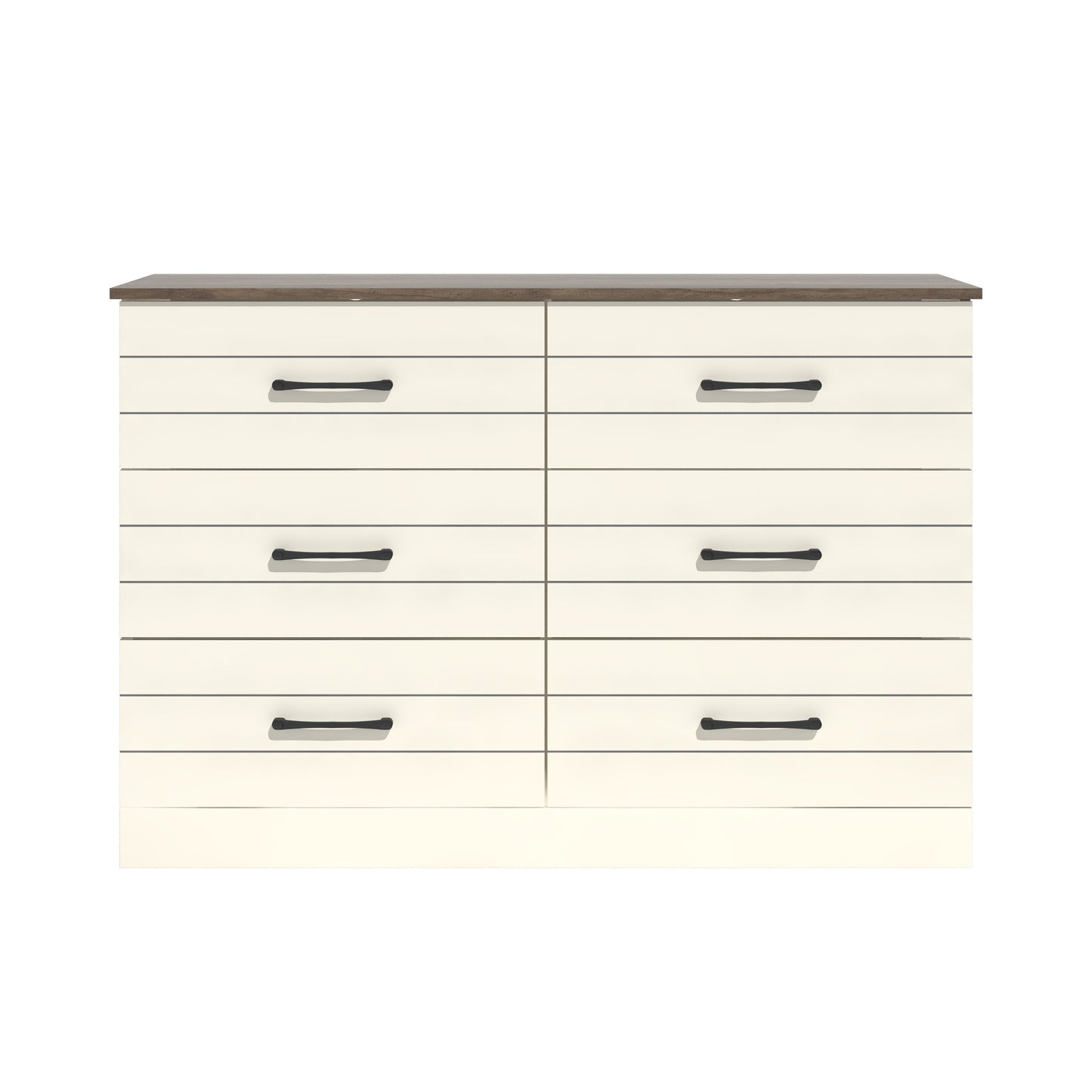 Galano Uf Elis 6 Drawer Dresser (Interlock) - Ivory