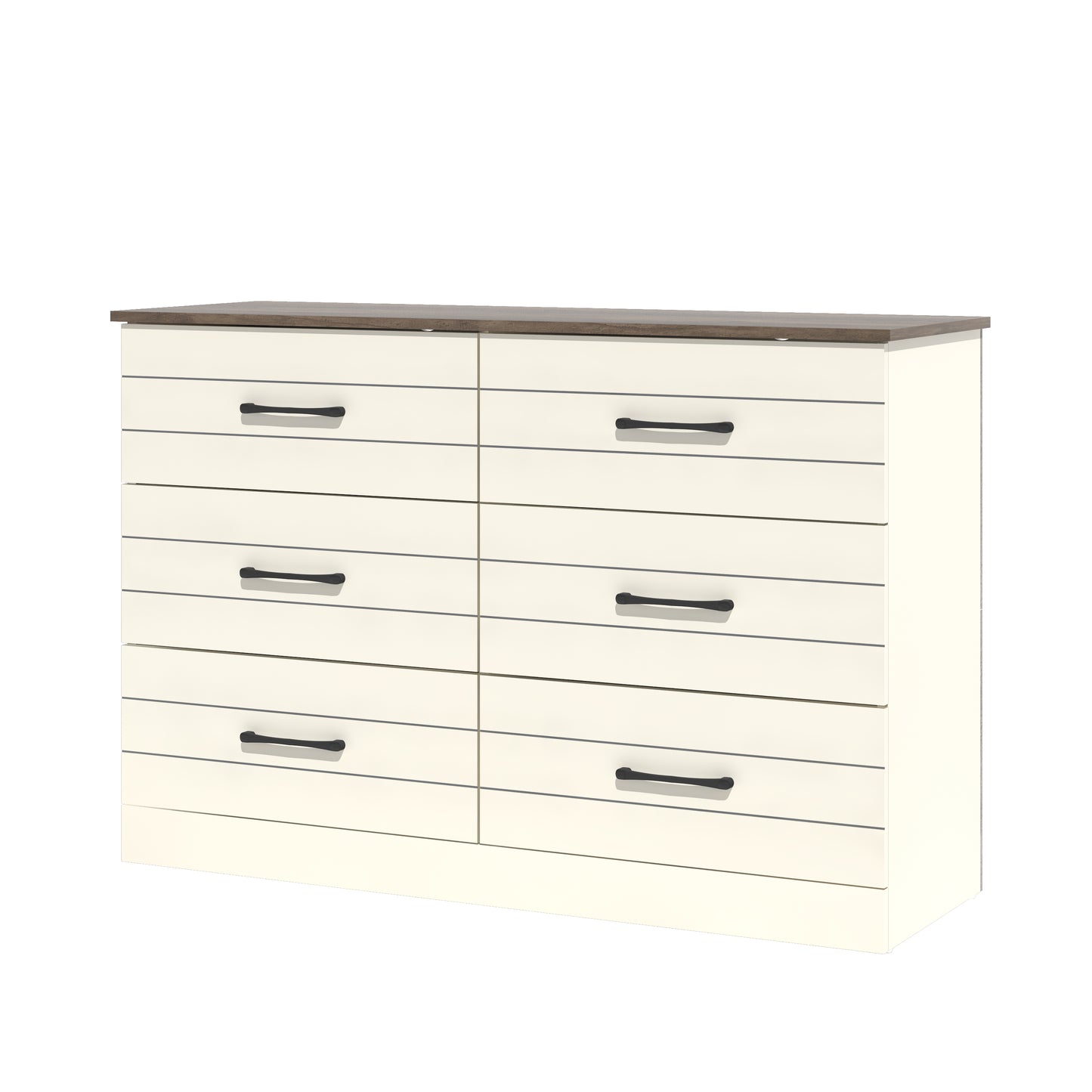 Galano Uf Elis 6 Drawer Dresser (Interlock) - Ivory