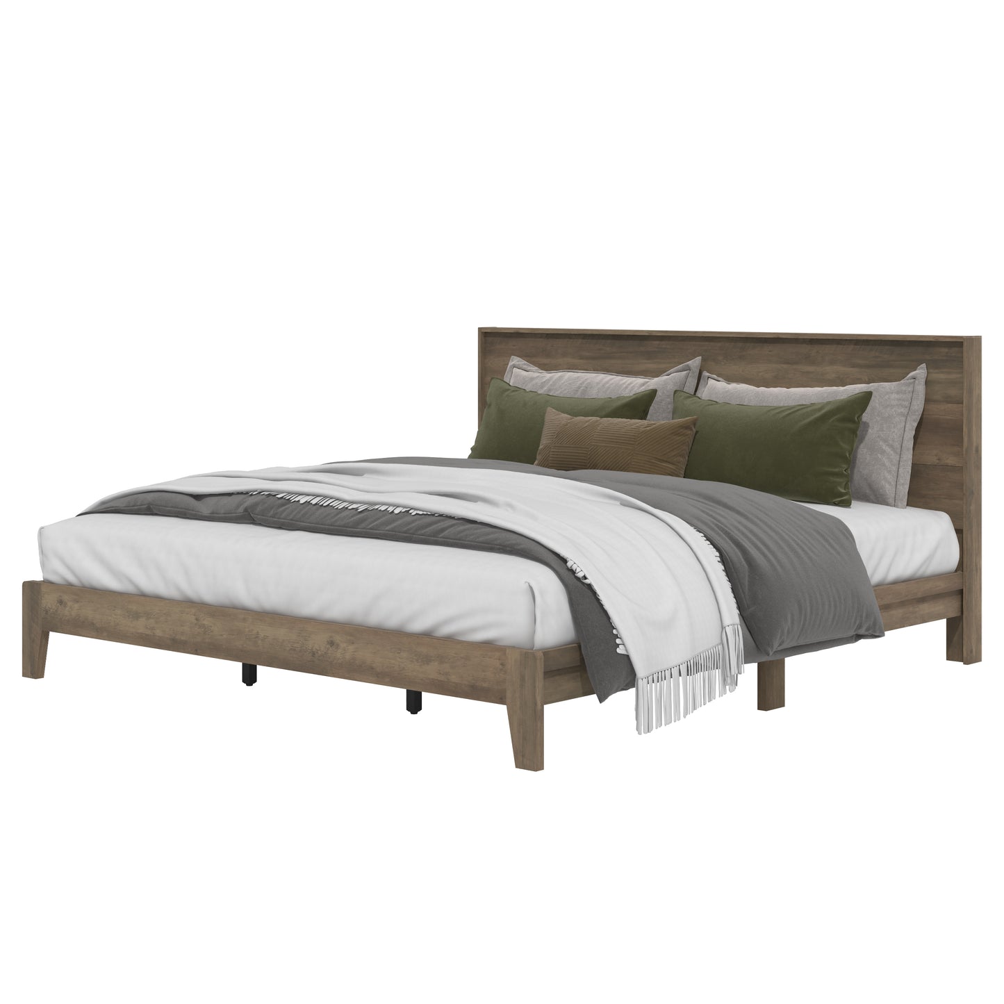Galano King Payne Luxe Bed with Headboard – Beige