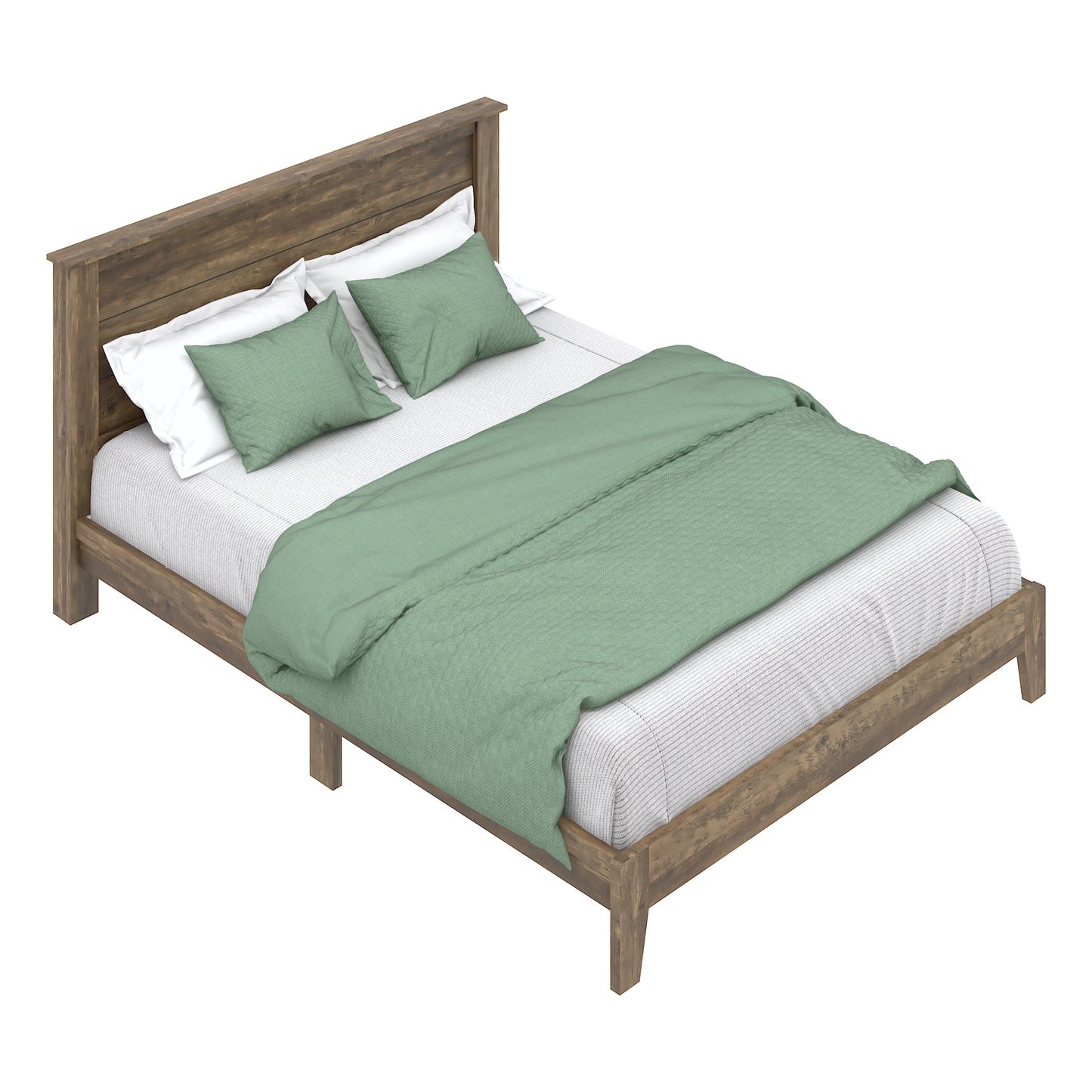 Galano Queen Tiena Lencia Bed with Headboard – Knotty Oak