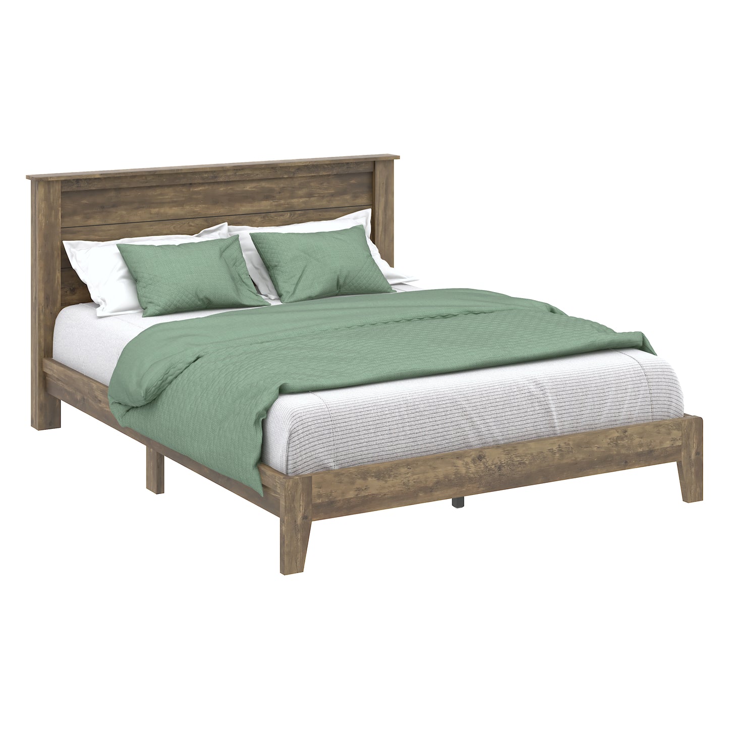 Galano Queen Tiena Lencia Bed with Headboard – Knotty Oak