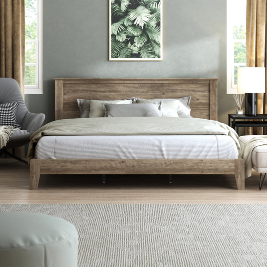 Galano King Tiena Lencia Bed with Headboard – Knotty Oak