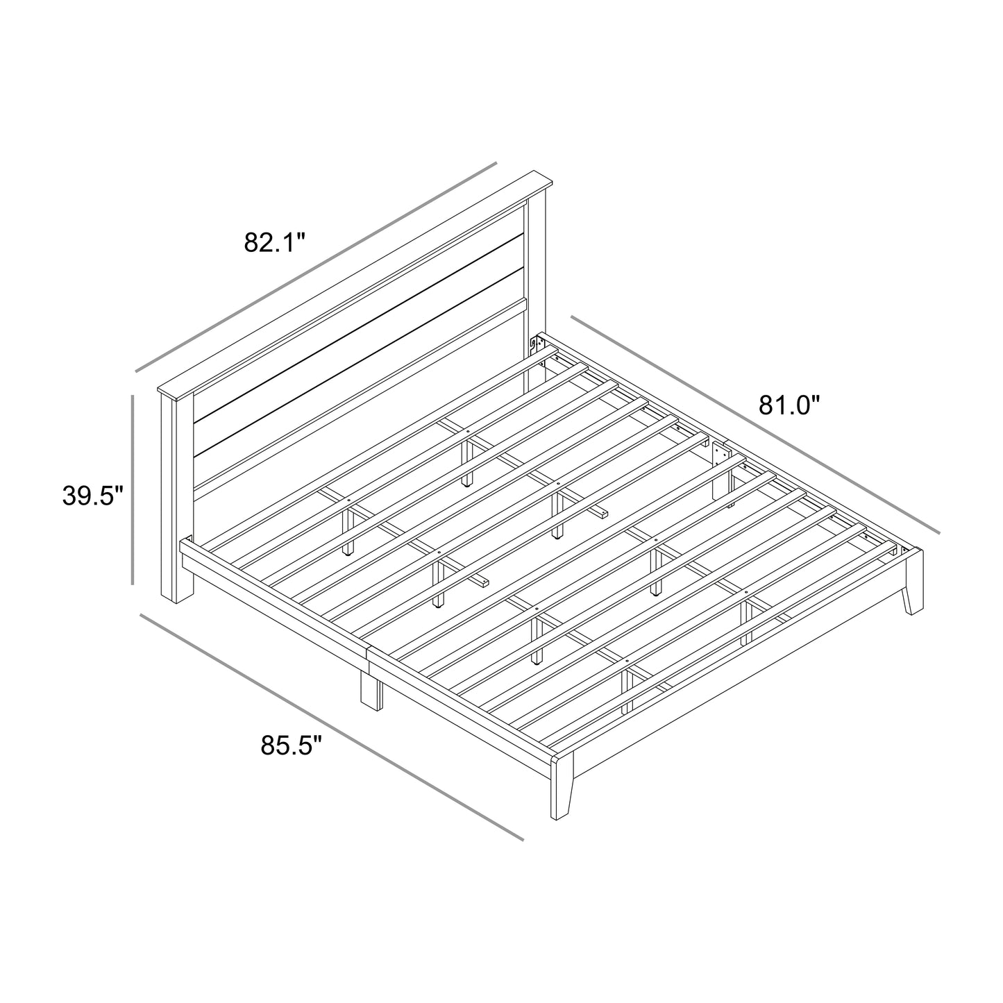 Galano King Tiena Lencia Bed with Headboard – Knotty Oak