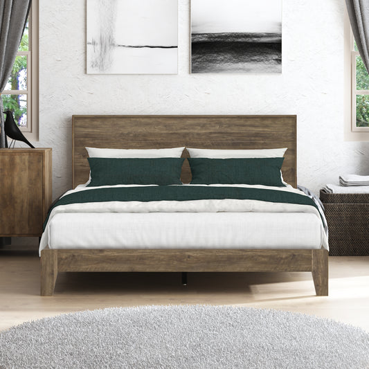 Galano Queen Payne Luxe Bed with Headboard – Knotty Oak