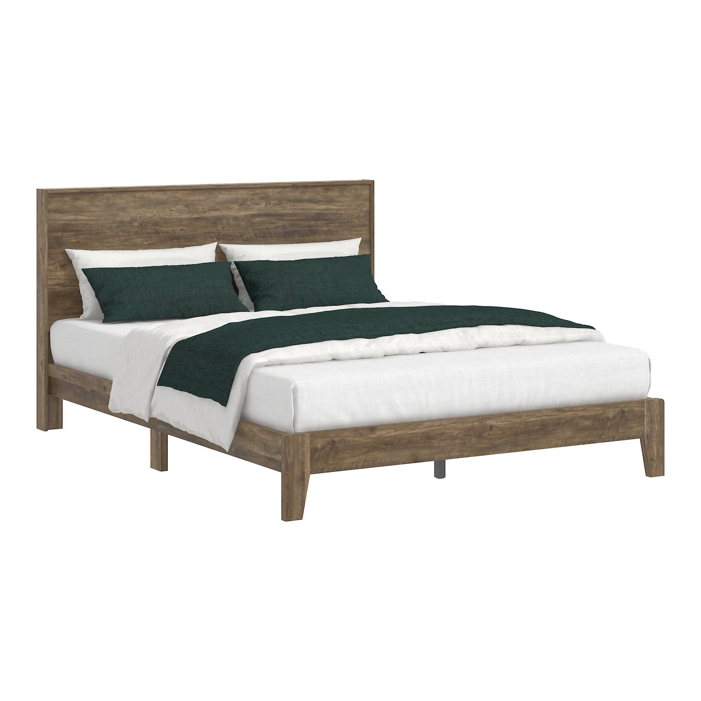 Galano Queen Payne Luxe Bed with Headboard – Knotty Oak