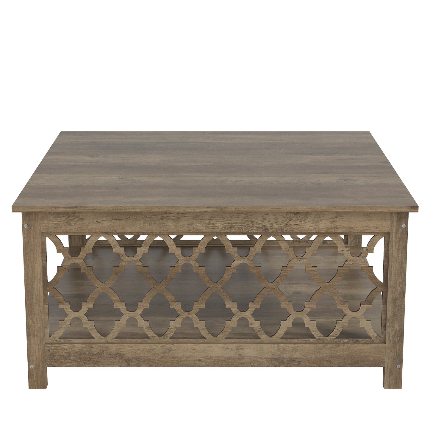Galano Square Coffee Table with Open Cubby Storage 34.8" W × 34.9" D × 17.1" H