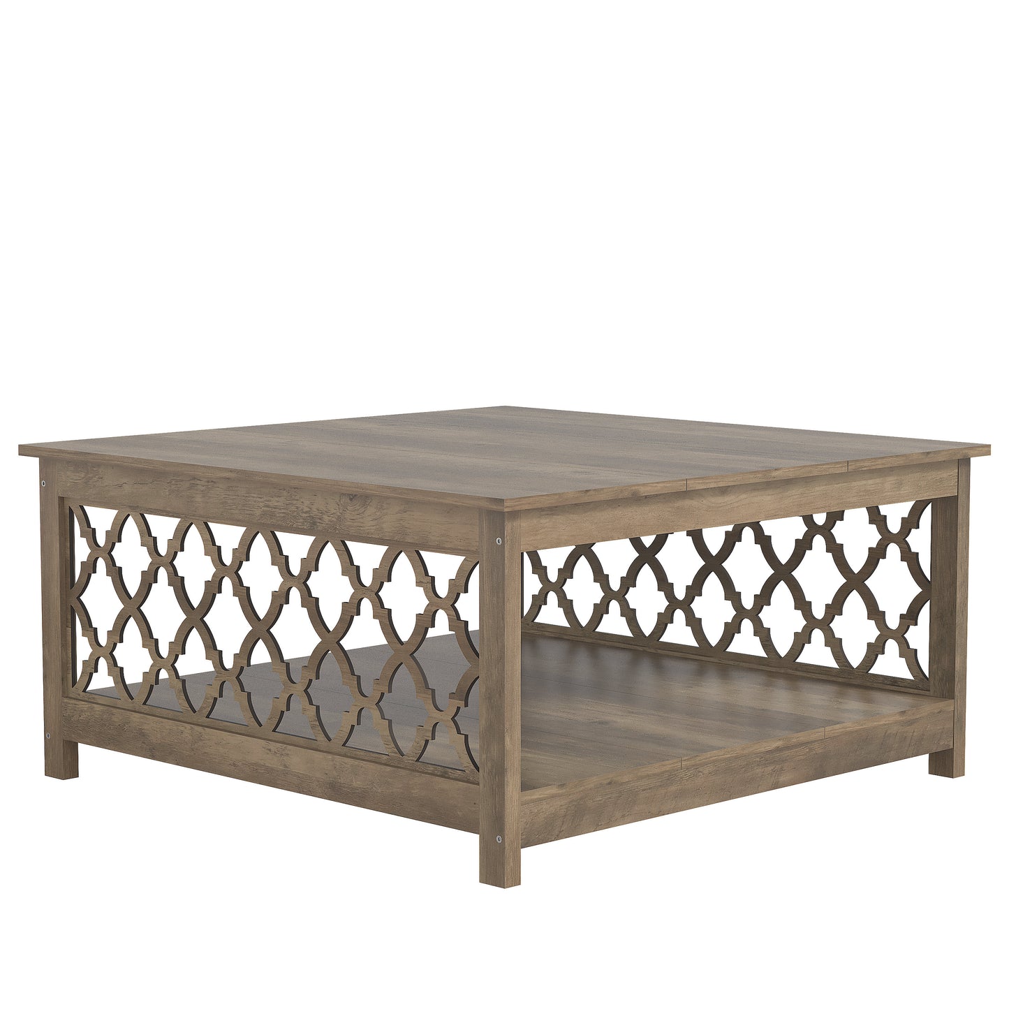 Galano Square Coffee Table with Open Cubby Storage 34.8" W × 34.9" D × 17.1" H