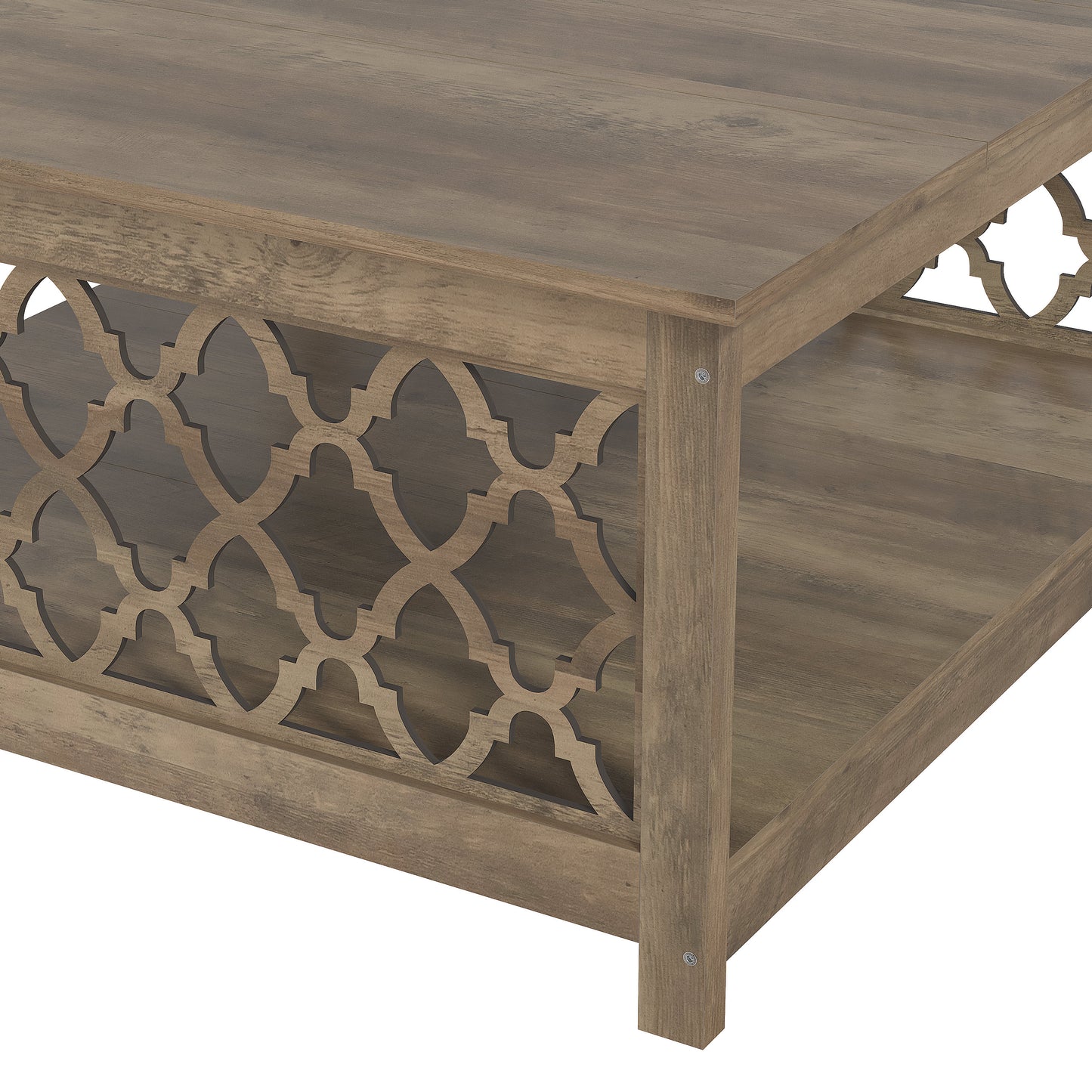 Galano Square Coffee Table with Open Cubby Storage 34.8" W × 34.9" D × 17.1" H