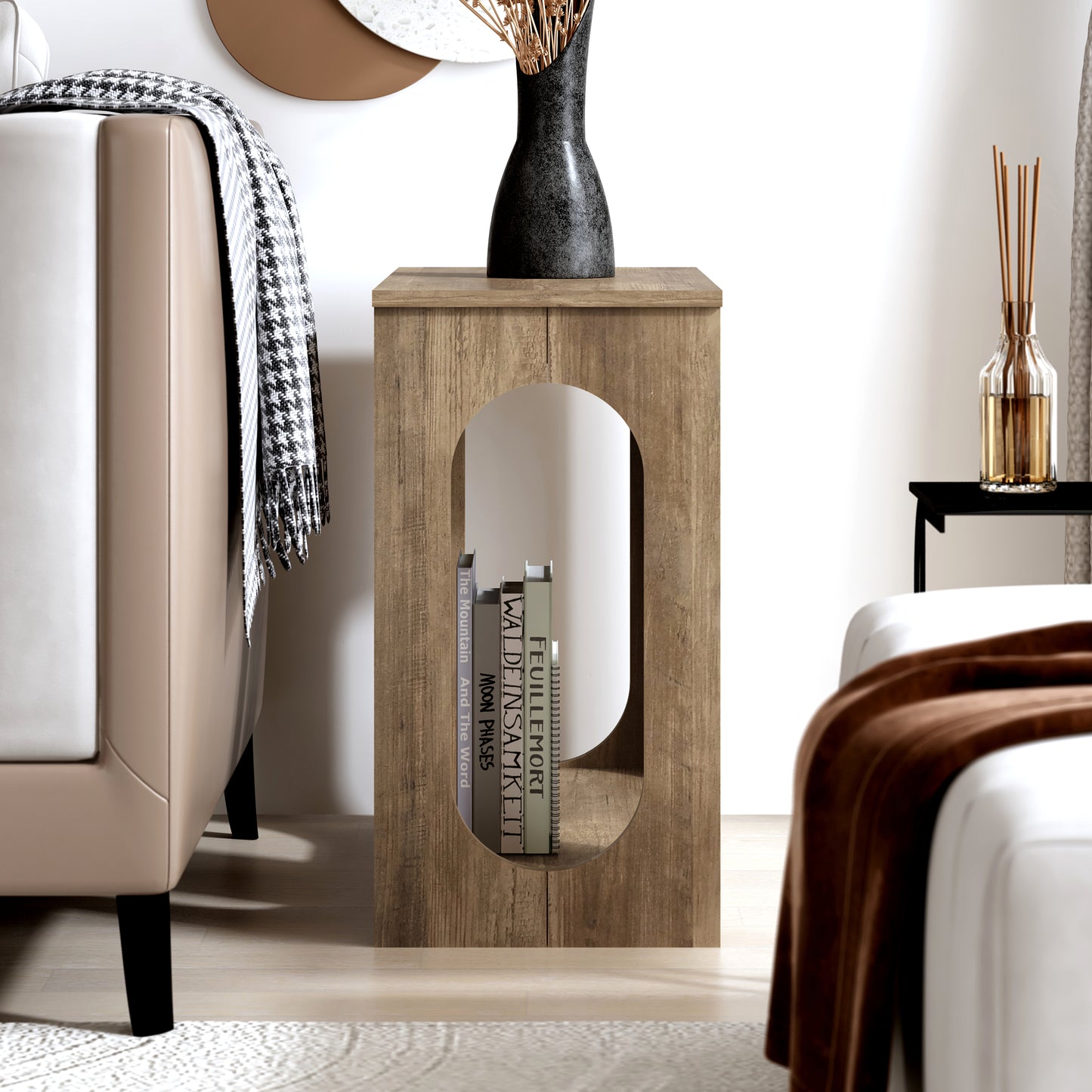 Galano Doyle End Table - Knotty Oak