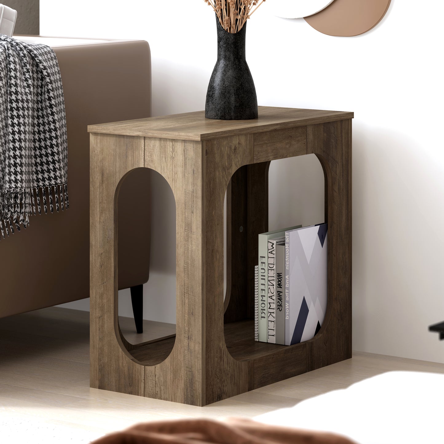 Galano Doyle End Table - Knotty Oak