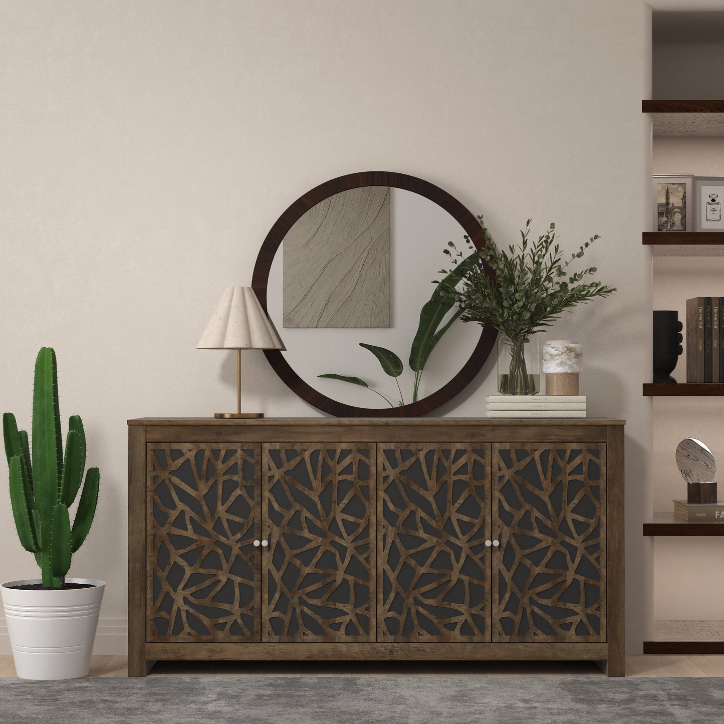 Galano Culbreath 4 Door Sideboard - Knotty Oak