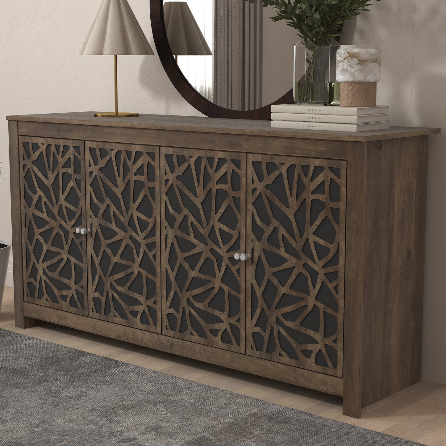 Galano Culbreath 4 Door Sideboard - Knotty Oak