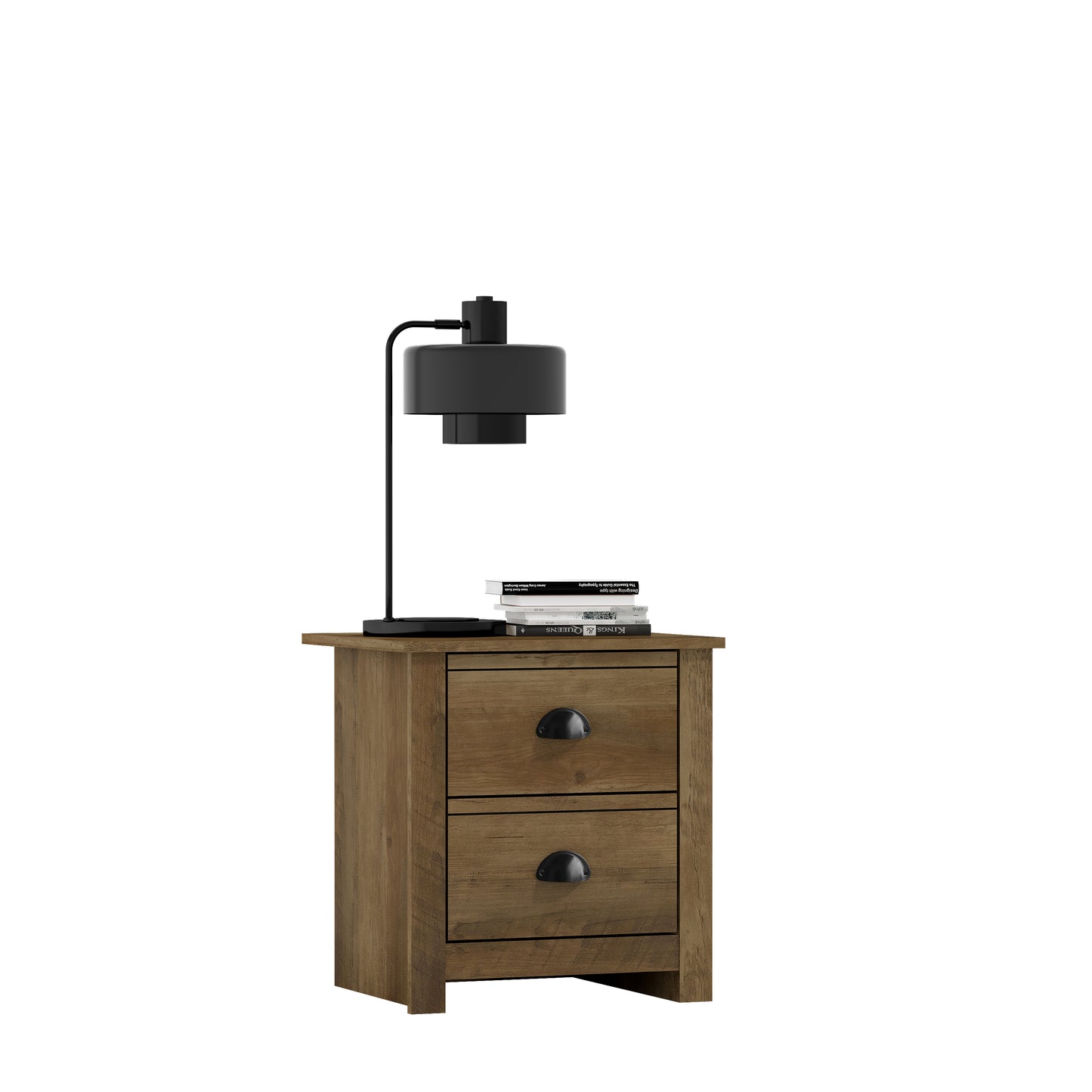 Galano Geodarno 2-Drawer Nightstand with Storage – Knotty Oak