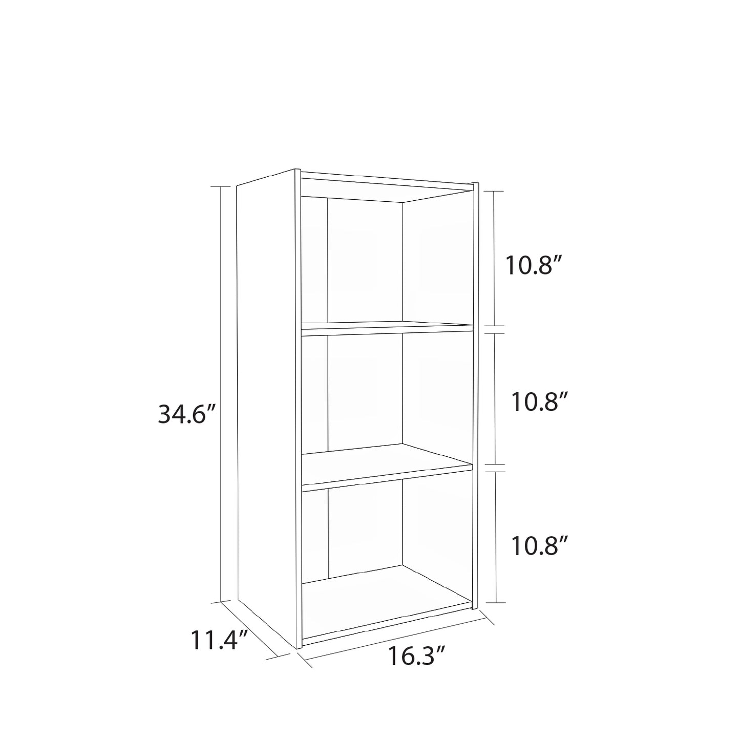 Galano Yunna 3 Tiers Small Toolless Bookcase (2 Pcs) - Knotty Oak