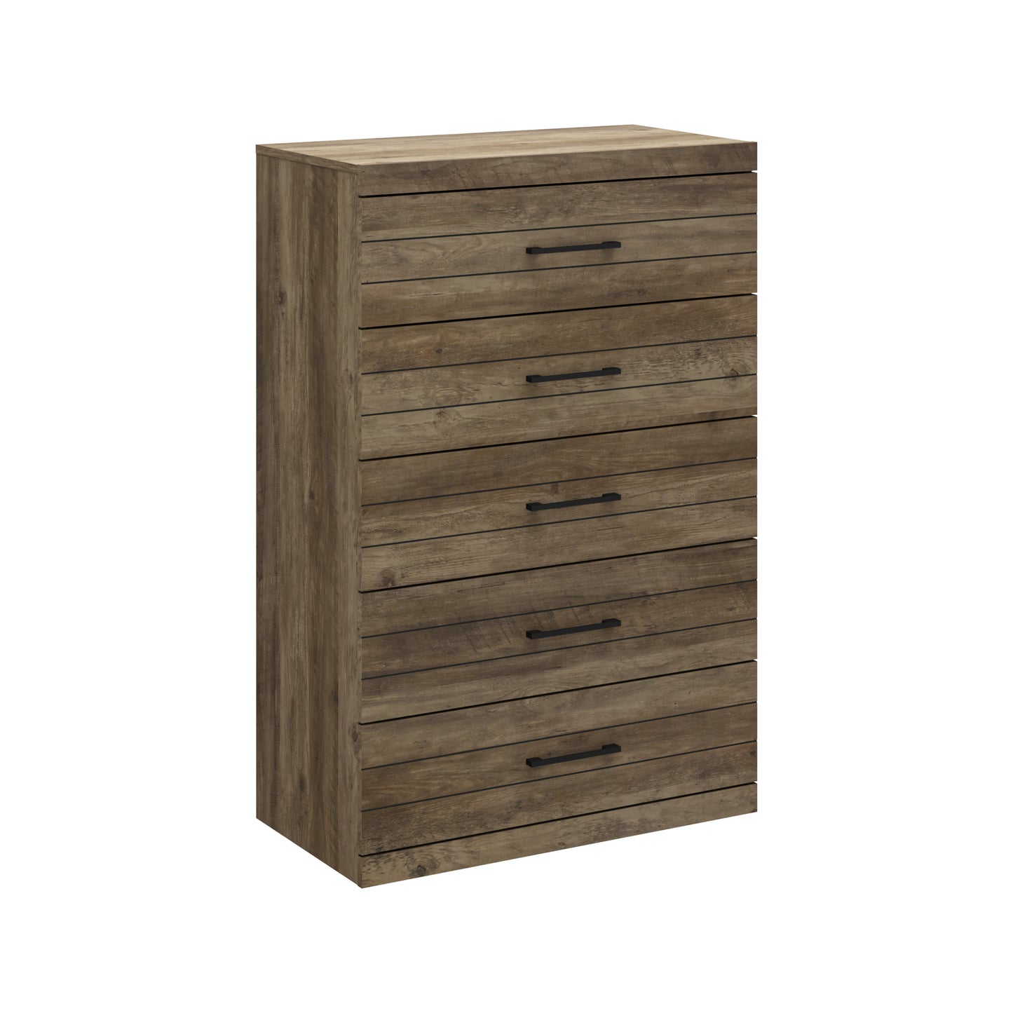 Galano Hamsper 5 Drawer Chest (Interlock) - Knotty Oak