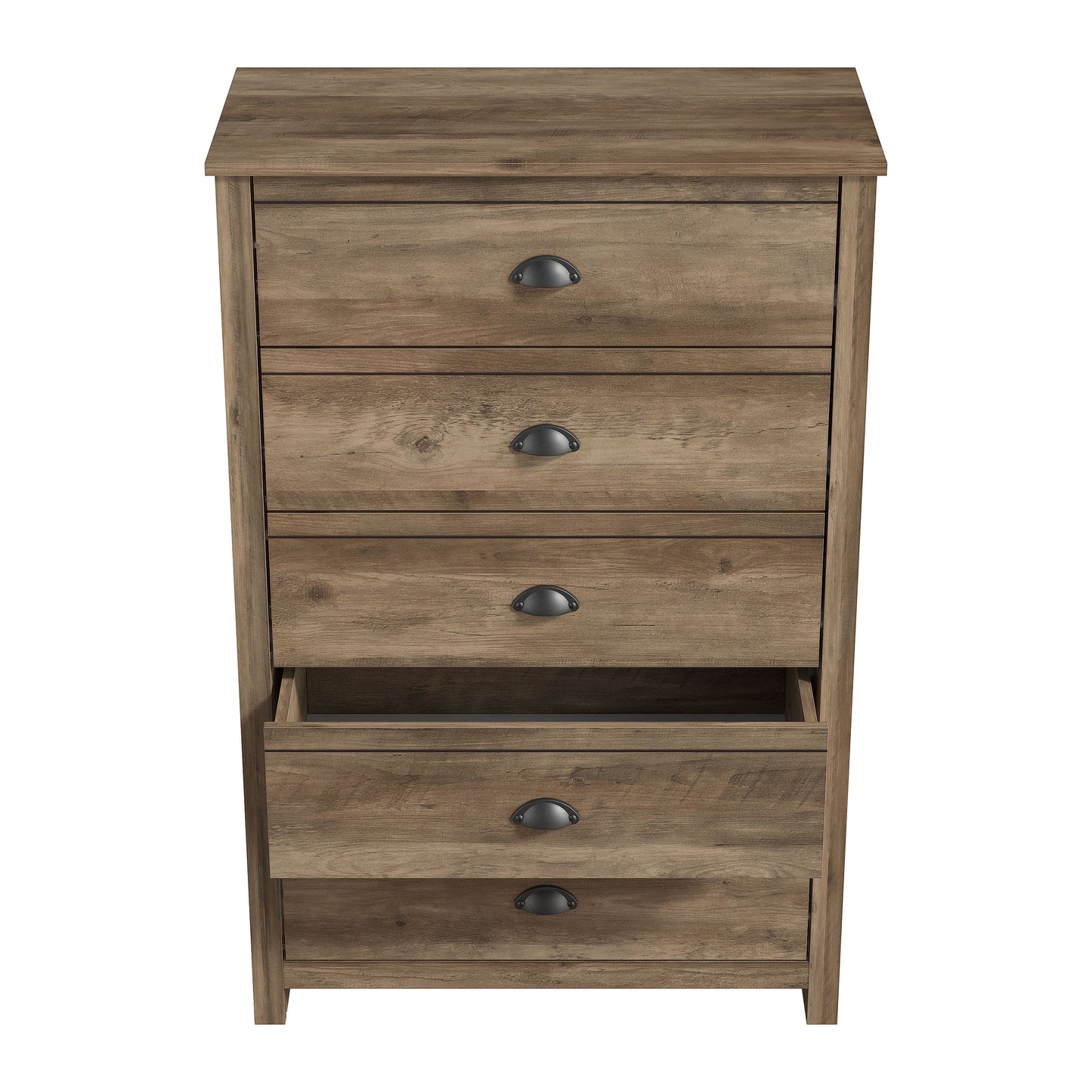 Galano Geodarno 5 Drawer Chest (Interlock) - Knotty Oak