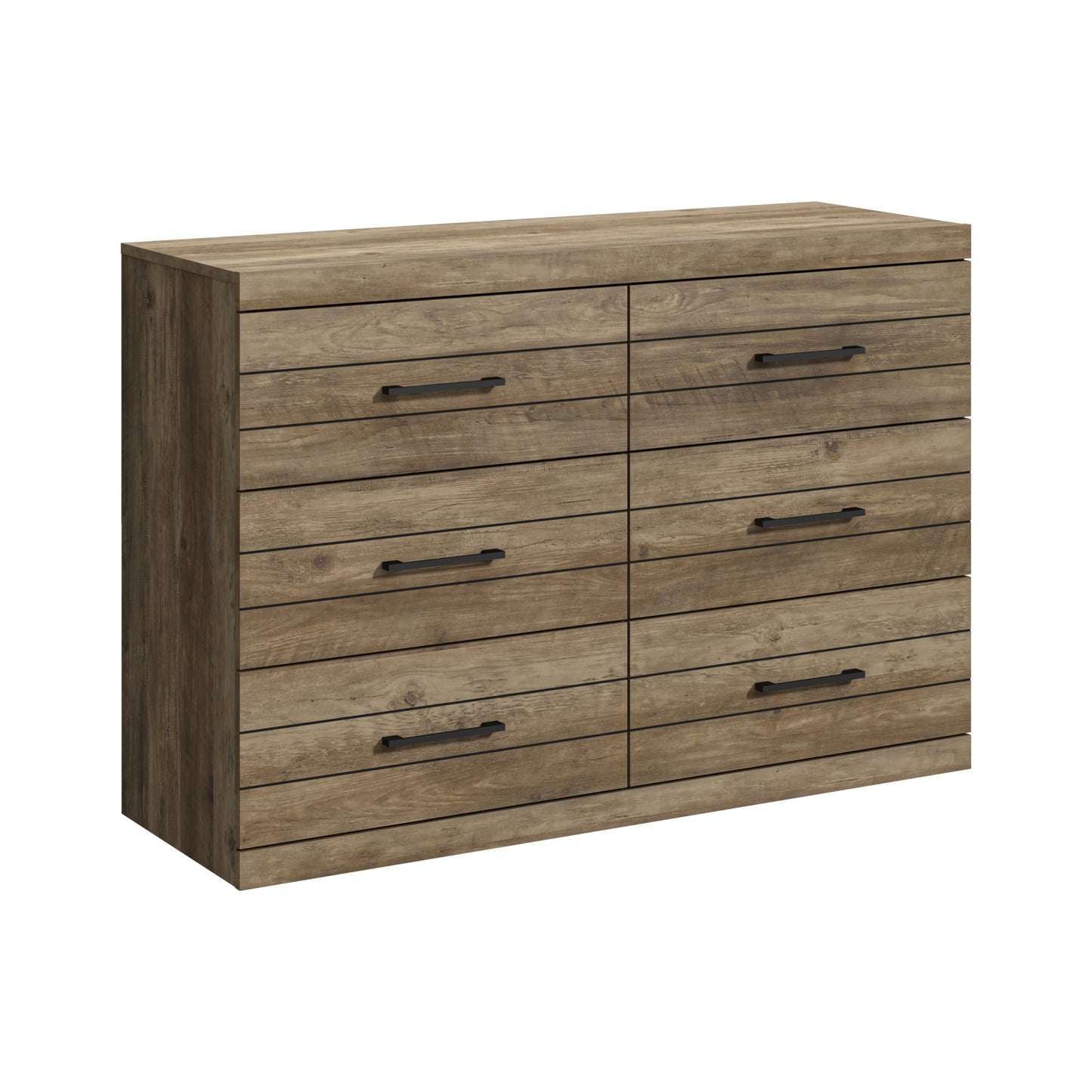 Galano Hamsper 6 Drawer Dresser (Interlock) - Knotty Oak