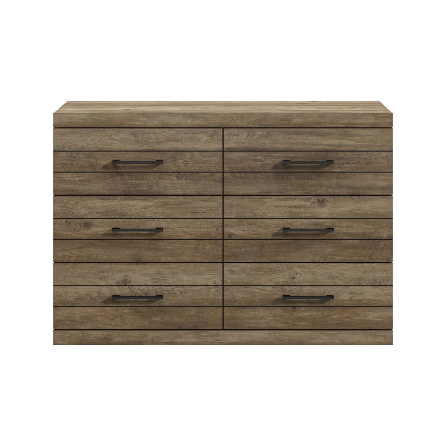 Galano Hamsper 6 Drawer Dresser (Interlock) - Knotty Oak