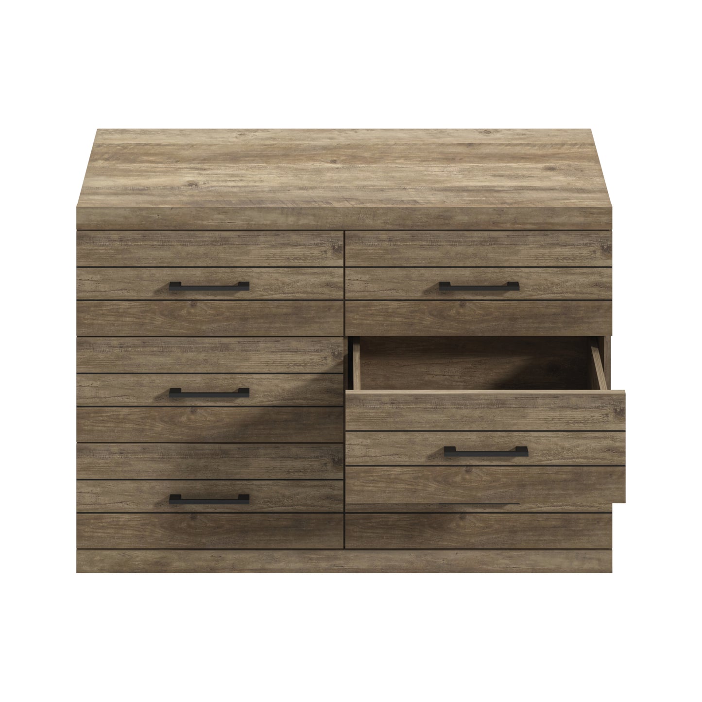Galano Hamsper 6 Drawer Dresser (Interlock) - Knotty Oak