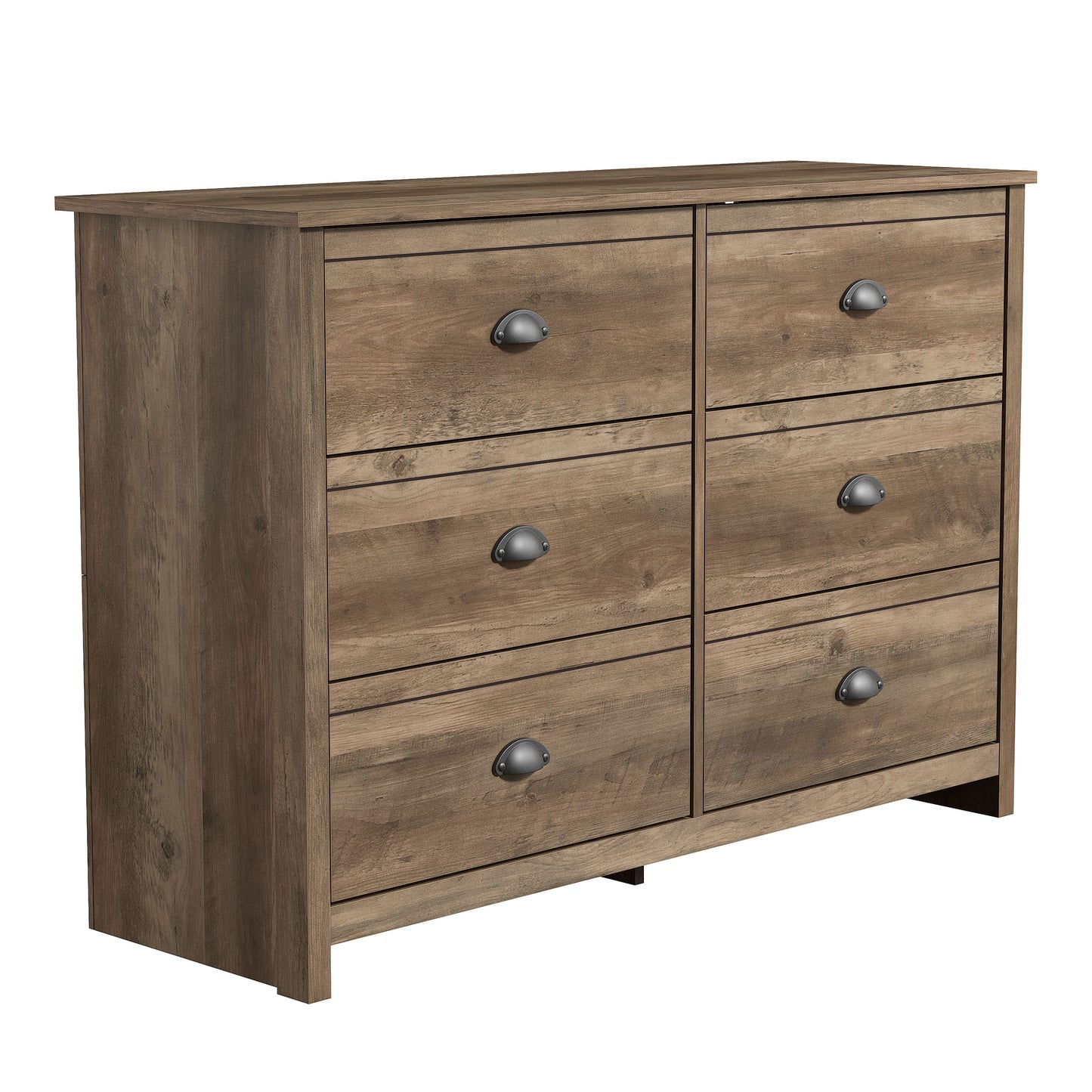Galano Geodarno 6 Drawer Dresser (Interlock) - Knotty Oak