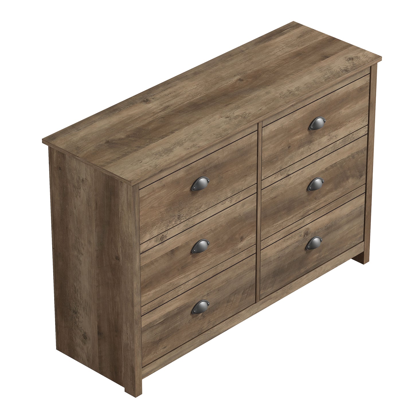 Galano Geodarno 6 Drawer Dresser (Interlock) - Knotty Oak