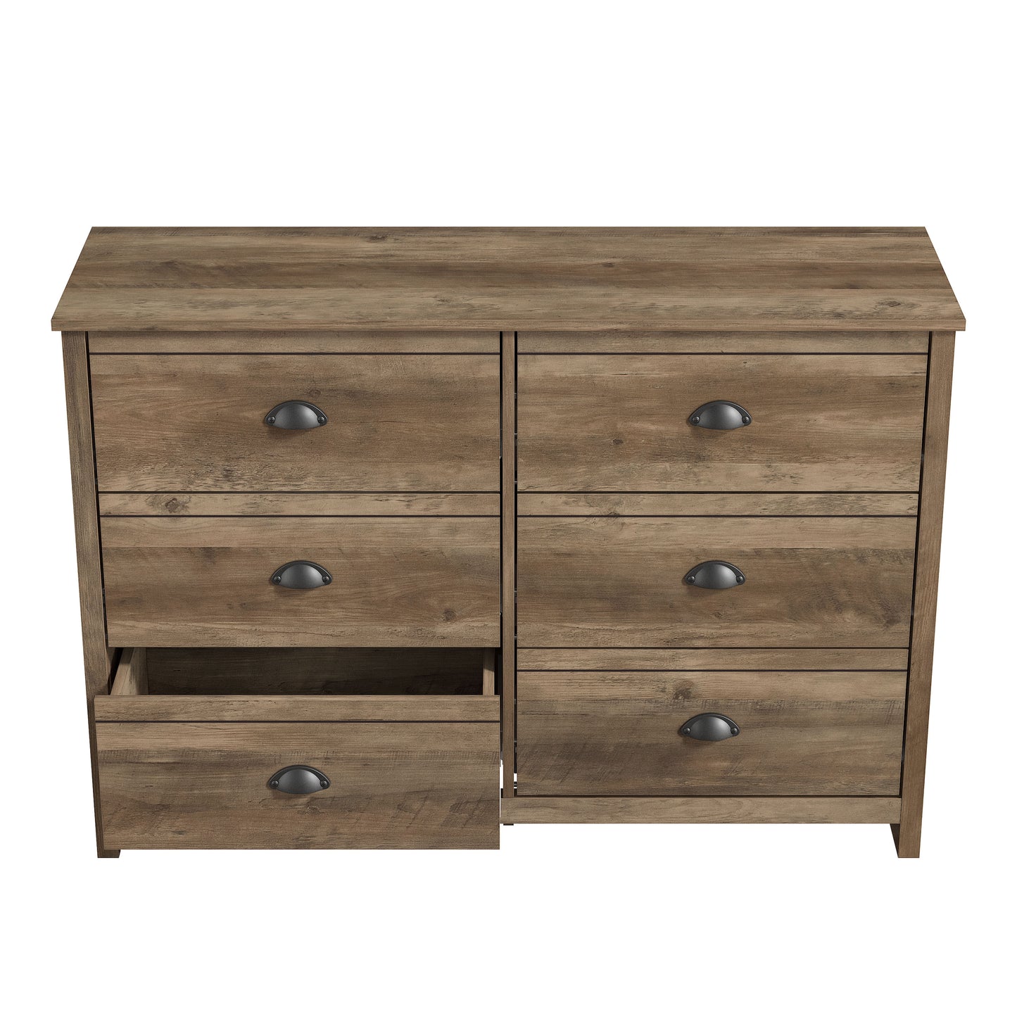 Galano Geodarno 6 Drawer Dresser (Interlock) - Knotty Oak