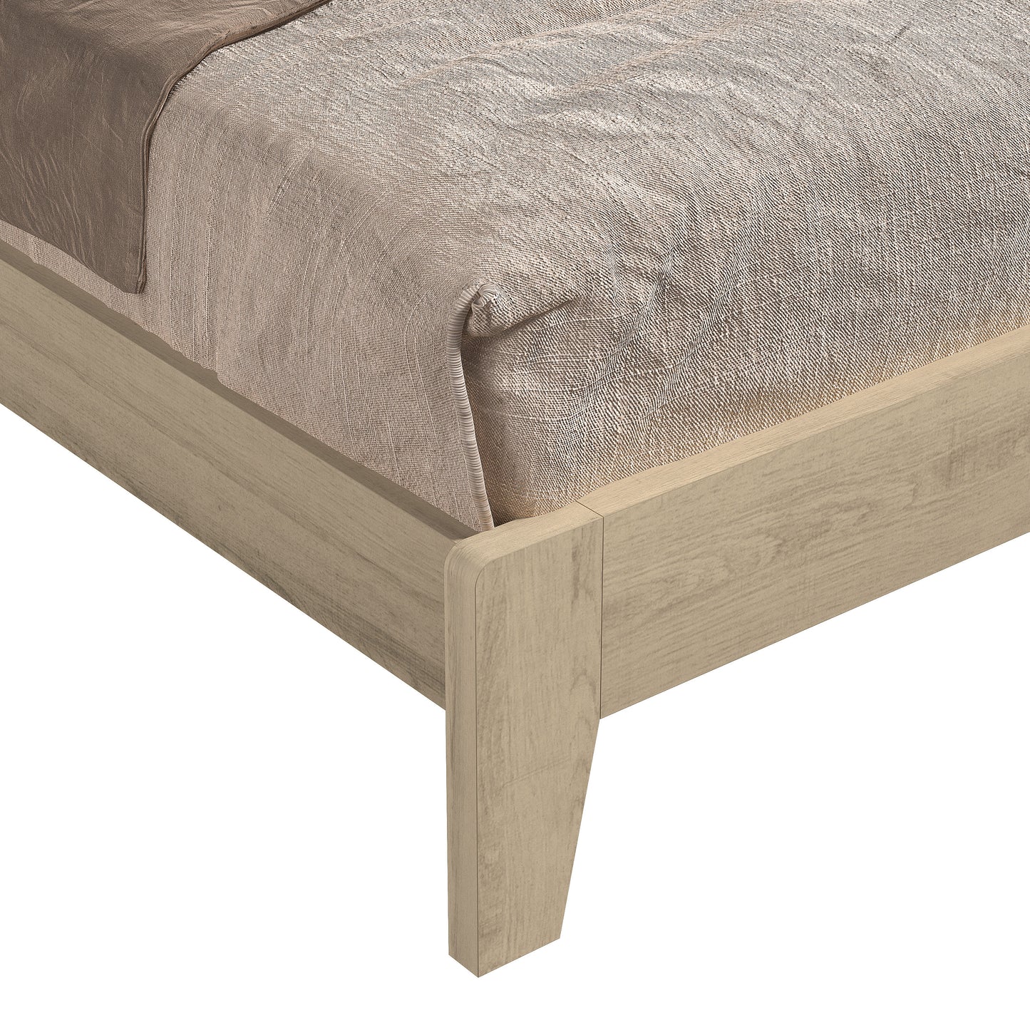 Galano Queen Weiss Clara Bed with Headboard – Oslo Oak