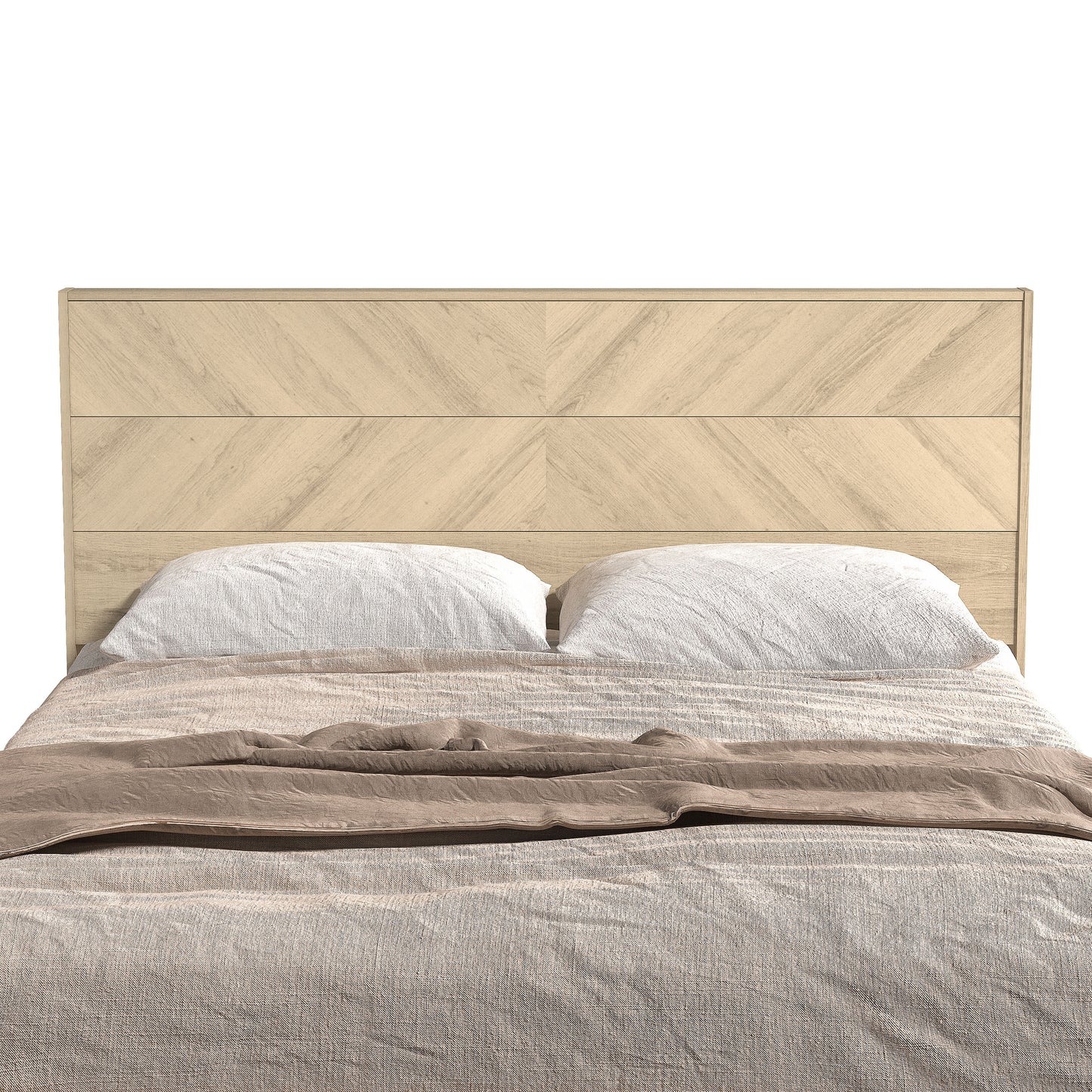 Galano Queen Weiss Clara Bed with Headboard – Oslo Oak