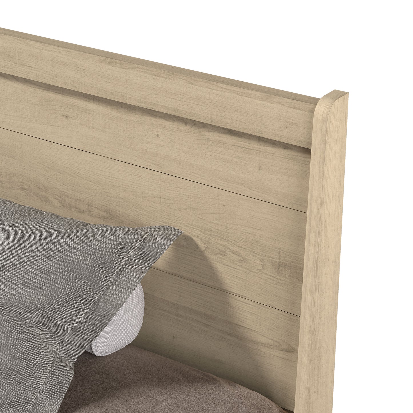 Galano King Abby Serene Bed with Headboard – Oslo Oak