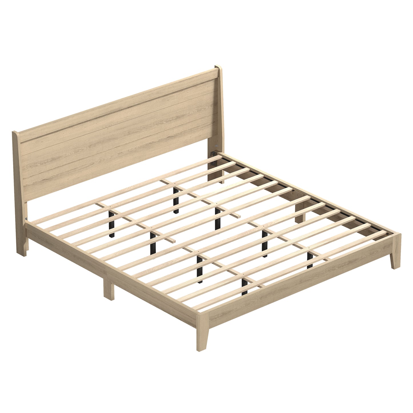 Galano King Abby Serene Bed with Headboard – Oslo Oak