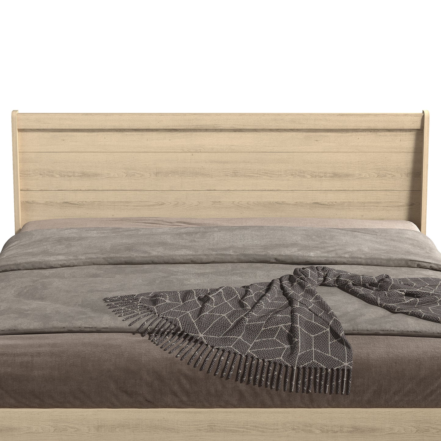 Galano King Abby Serene Bed with Headboard – Oslo Oak