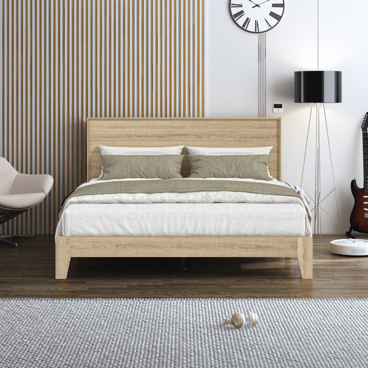 Galano Queen Payne Luxe Bed with Headboard – Oslo Oak