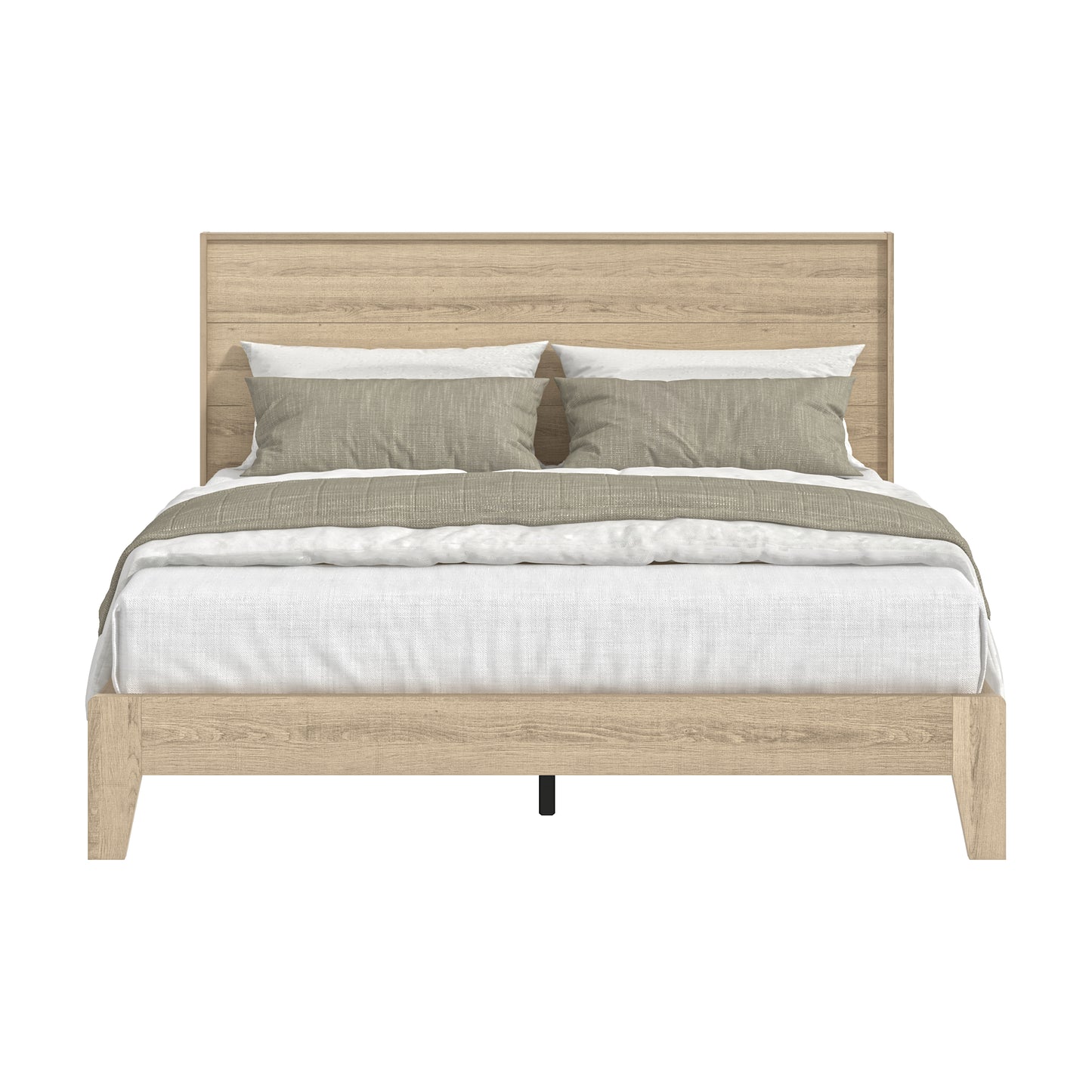 Galano Queen Payne Luxe Bed with Headboard – Oslo Oak