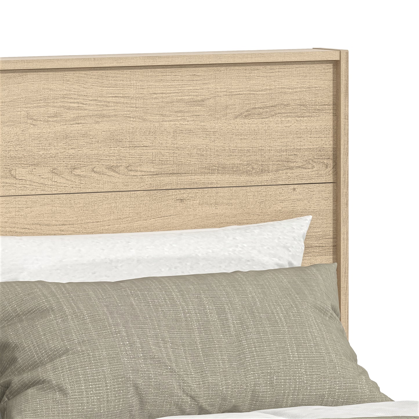 Galano Queen Payne Luxe Bed with Headboard – Oslo Oak