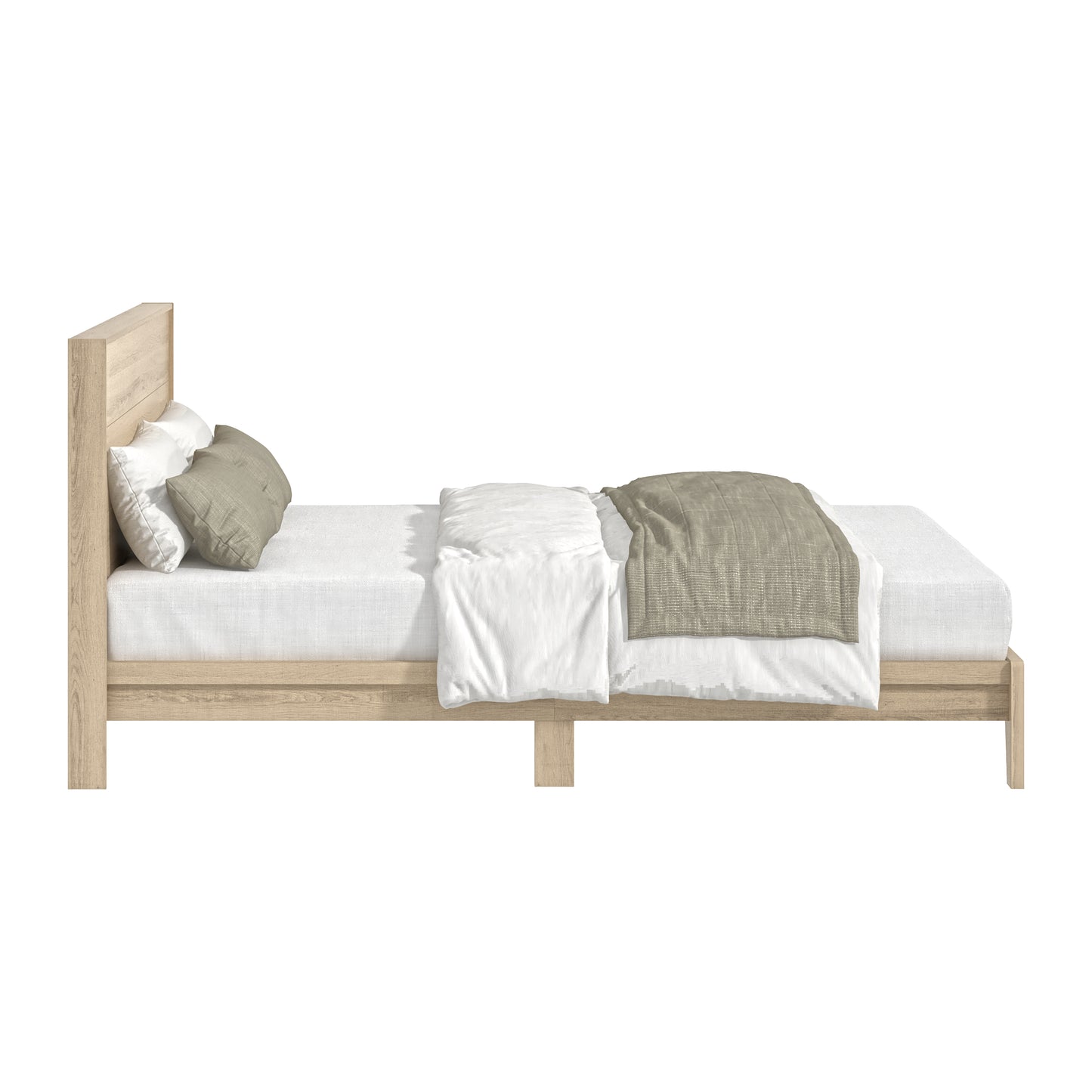 Galano Queen Payne Luxe Bed with Headboard – Oslo Oak