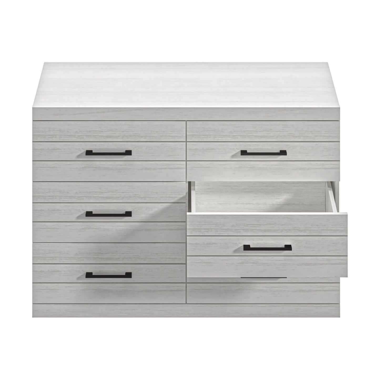 Galano Hamsper 6 Drawer Dresser (Interlock) - Pearl White Oak