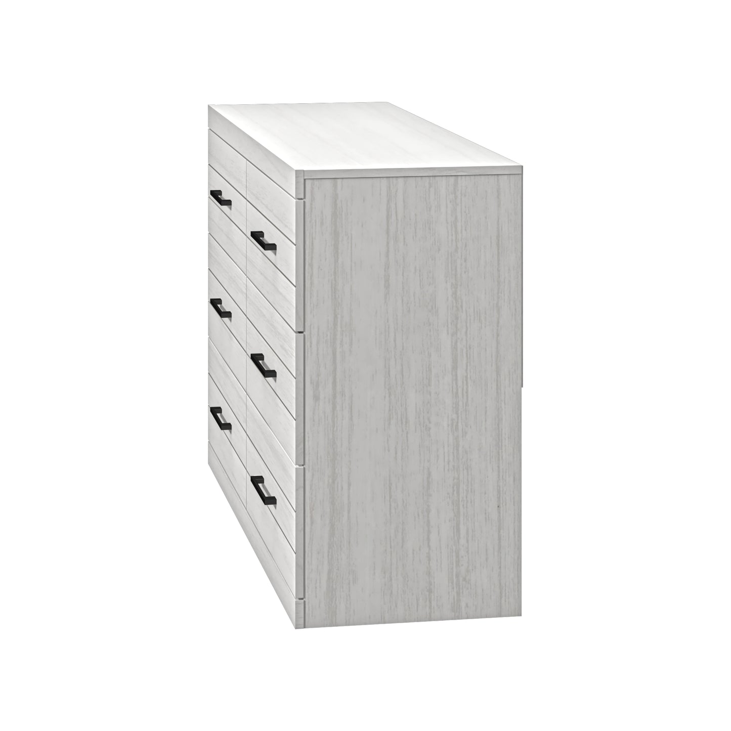 Galano Hamsper 6 Drawer Dresser (Interlock) - Pearl White Oak