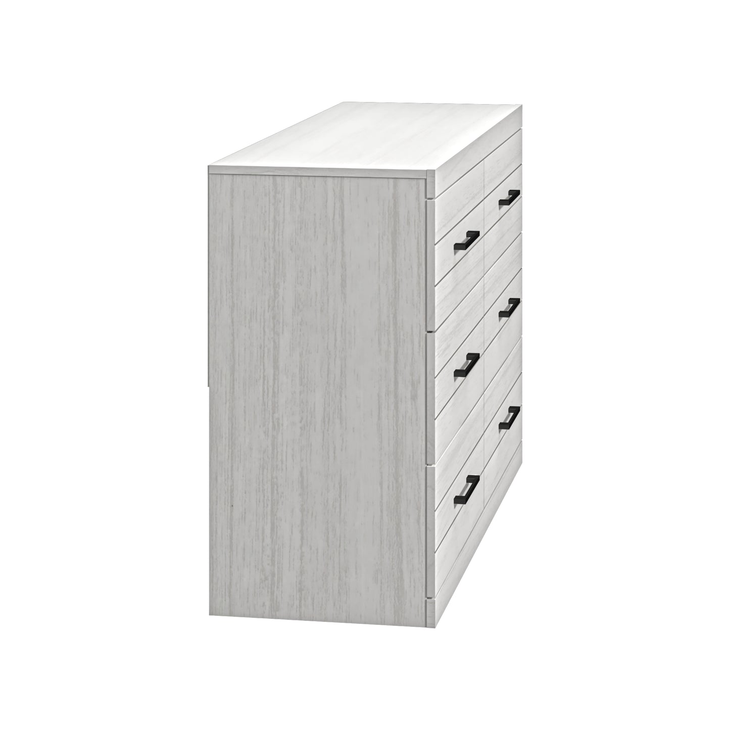 Galano Hamsper 6 Drawer Dresser (Interlock) - Pearl White Oak