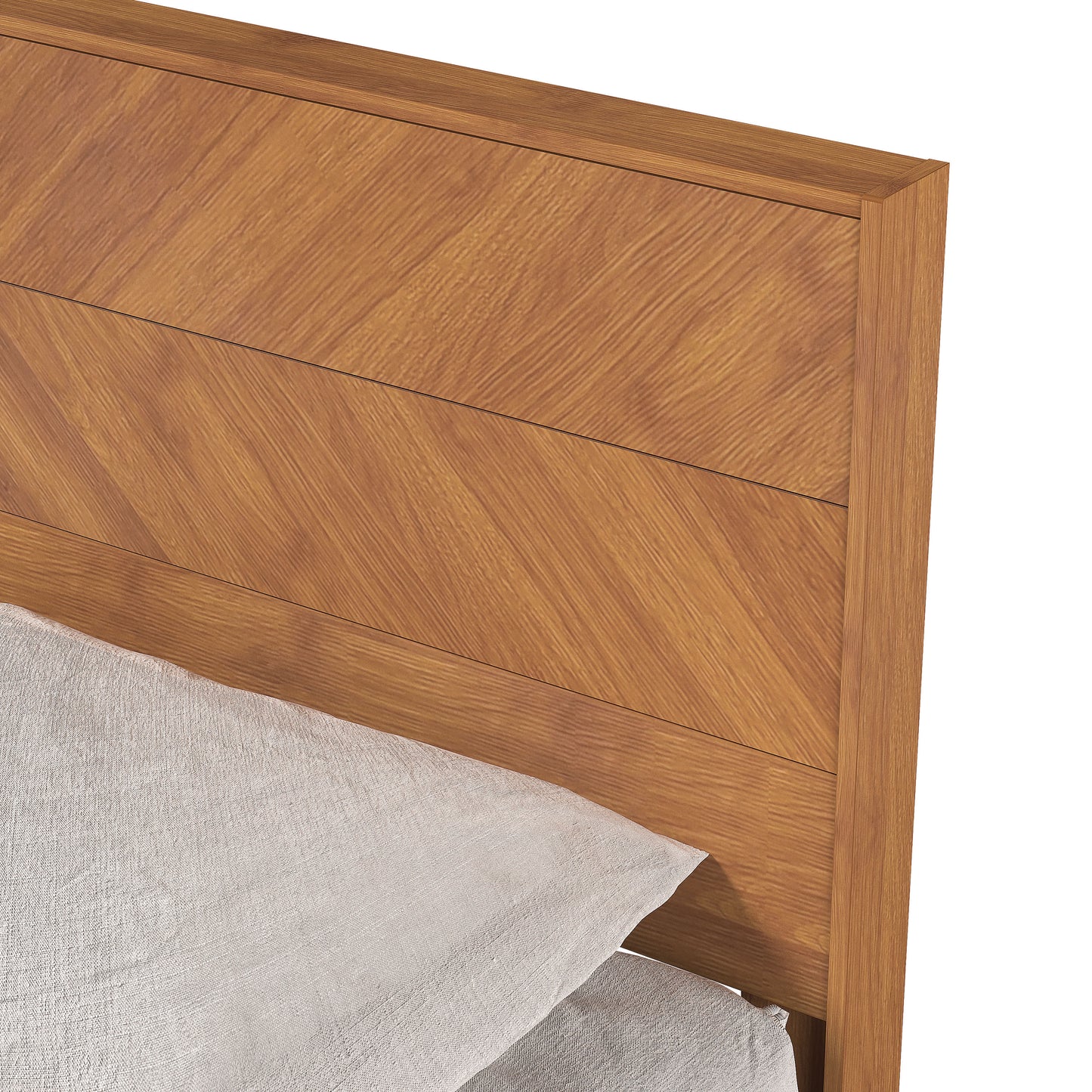 Galano Queen Weiss Clara Bed with Headboard – Amber Walnut