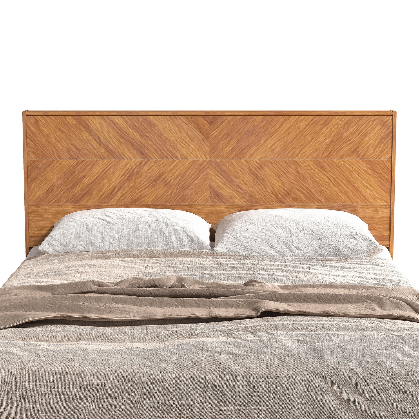Galano Queen Weiss Clara Bed with Headboard – Amber Walnut