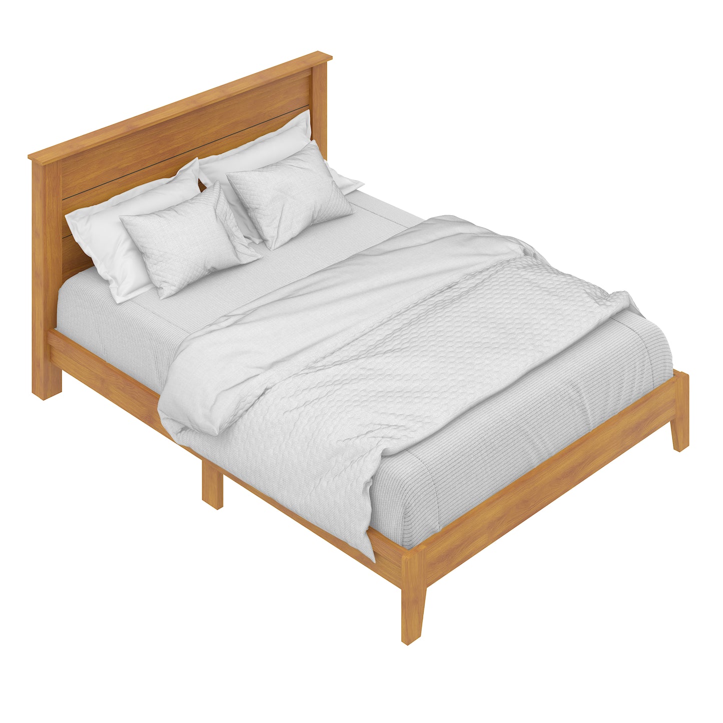 Galano Queen Tiena Lencia Bed with Headboard – Amber Walnut