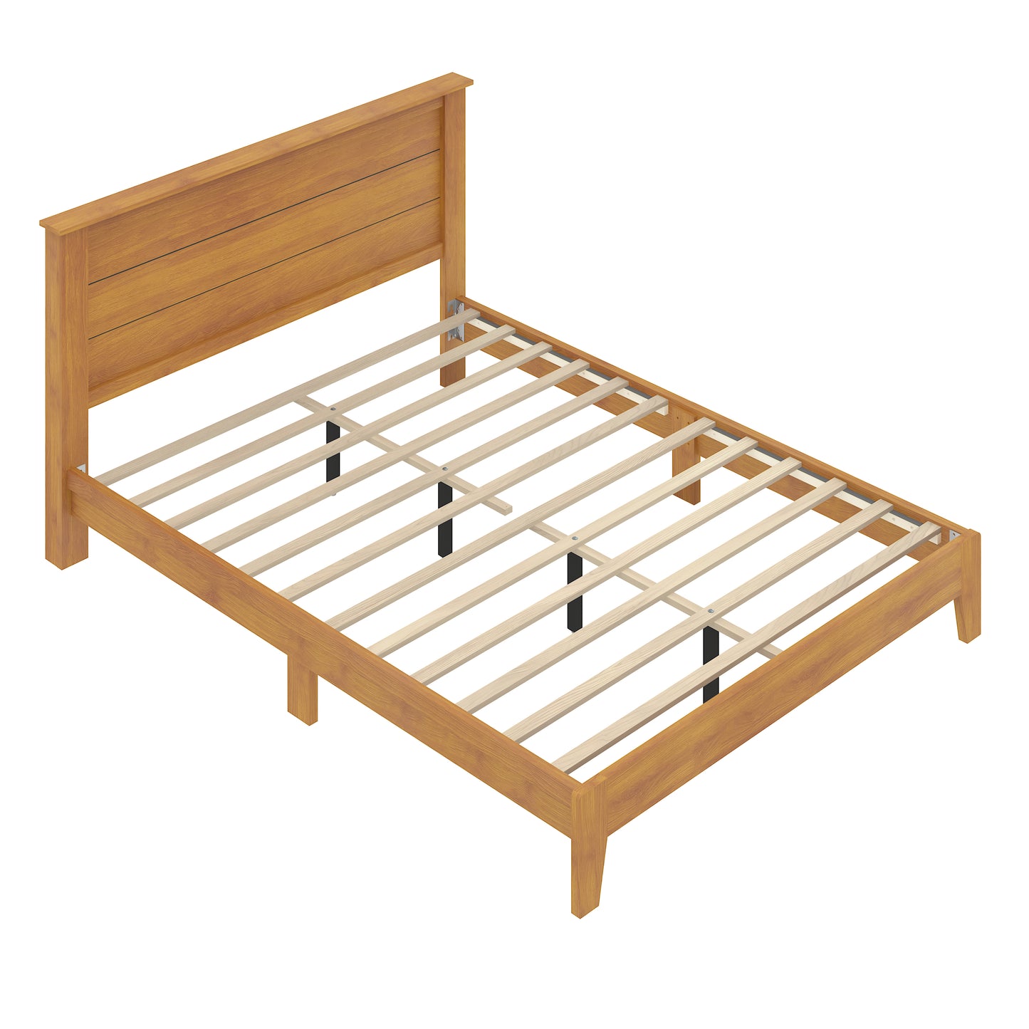 Galano Queen Tiena Lencia Bed with Headboard – Amber Walnut
