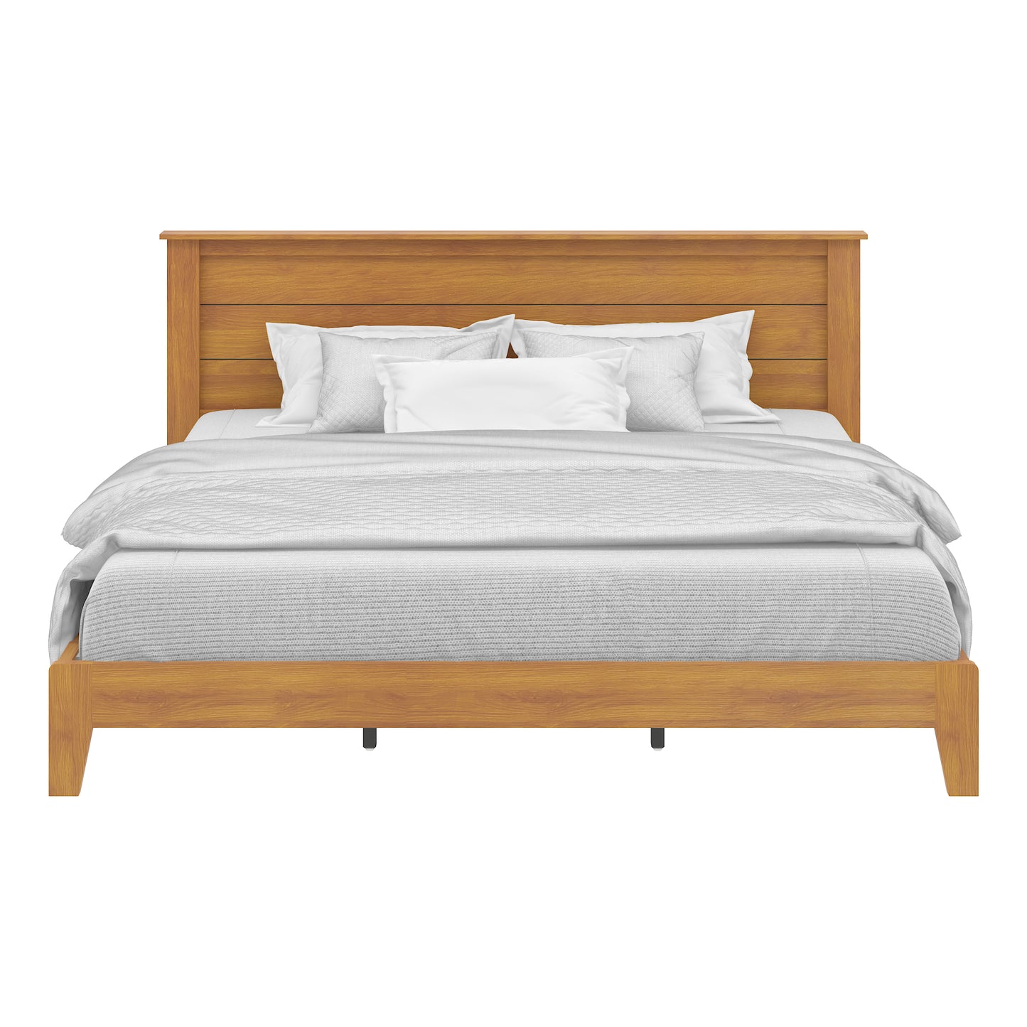 Galano King Tiena Lencia Bed with Headboard – Amber Walnut