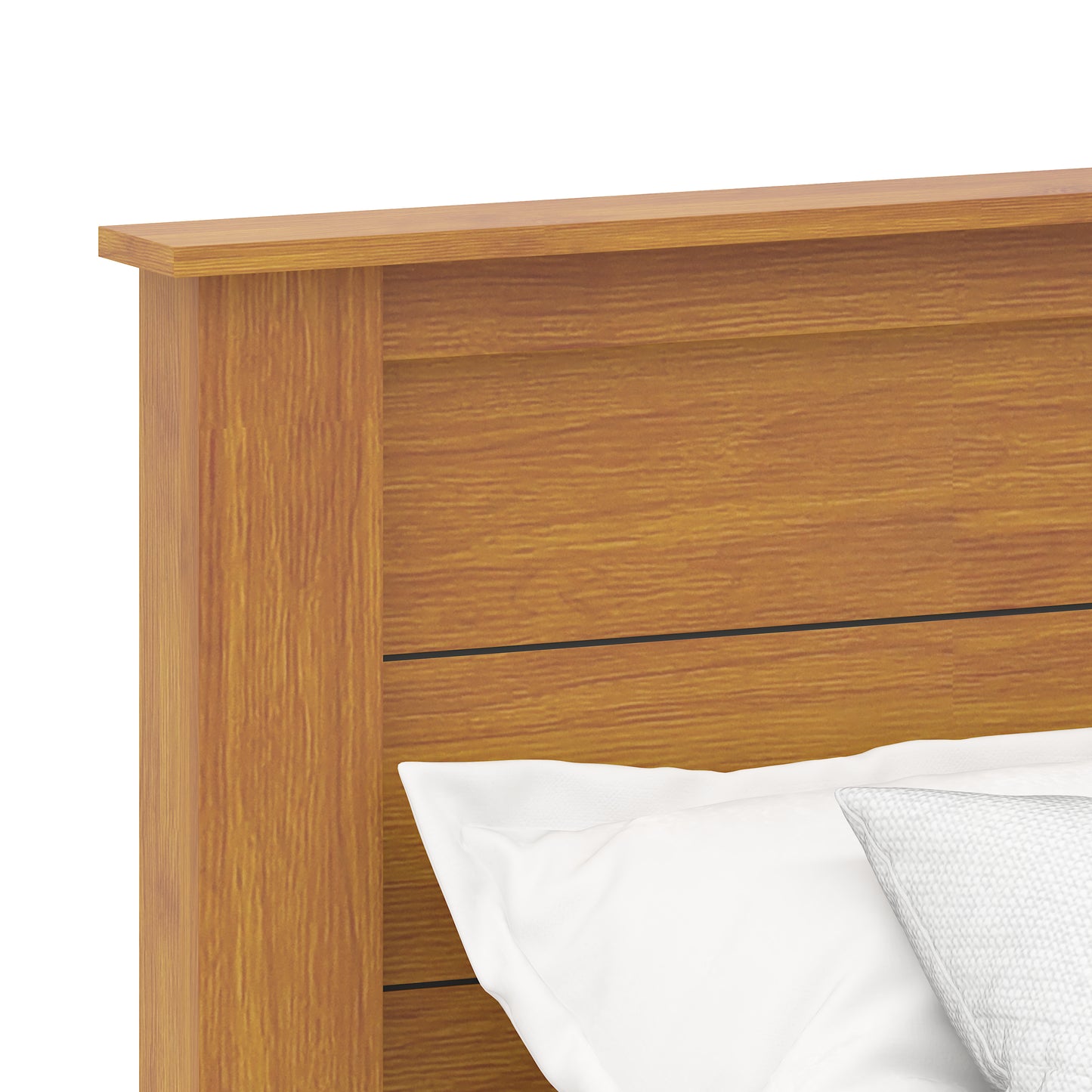 Galano King Tiena Lencia Bed with Headboard – Amber Walnut