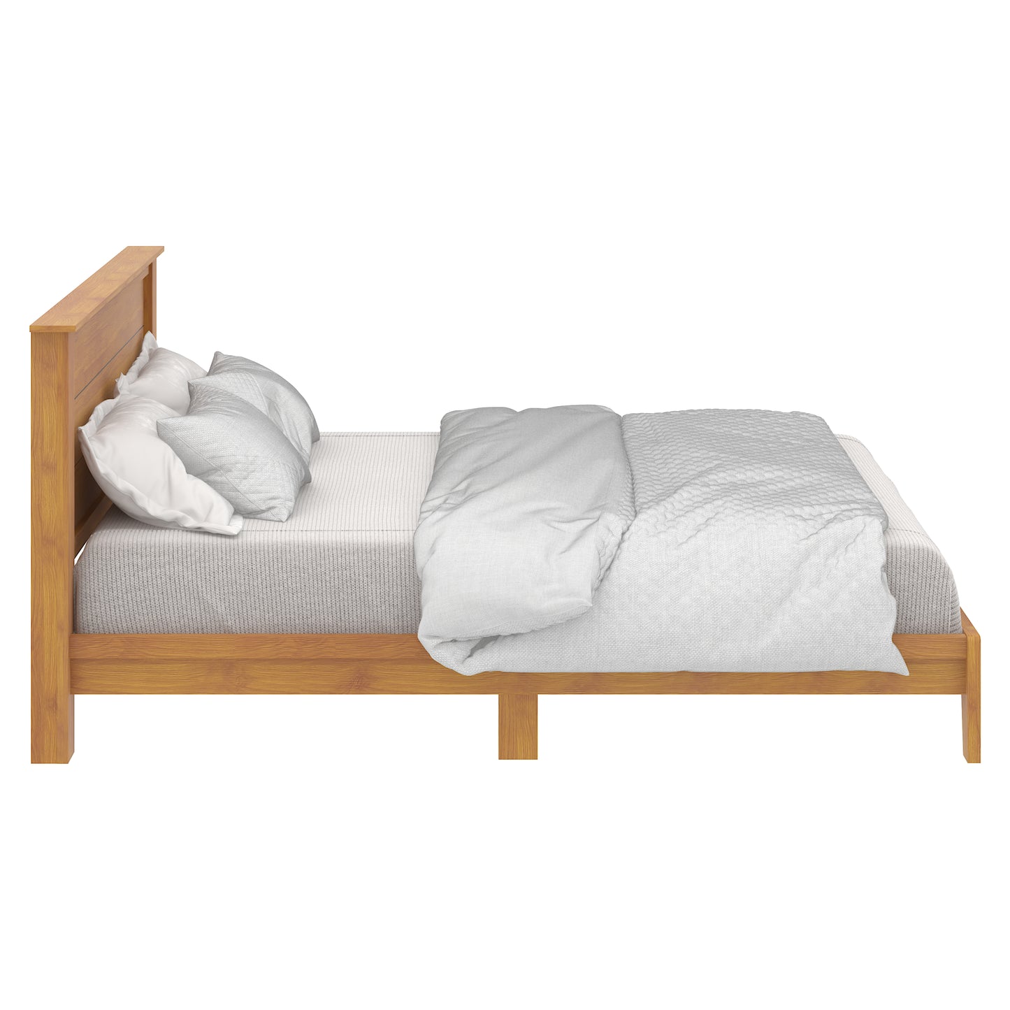 Galano King Tiena Lencia Bed with Headboard – Amber Walnut