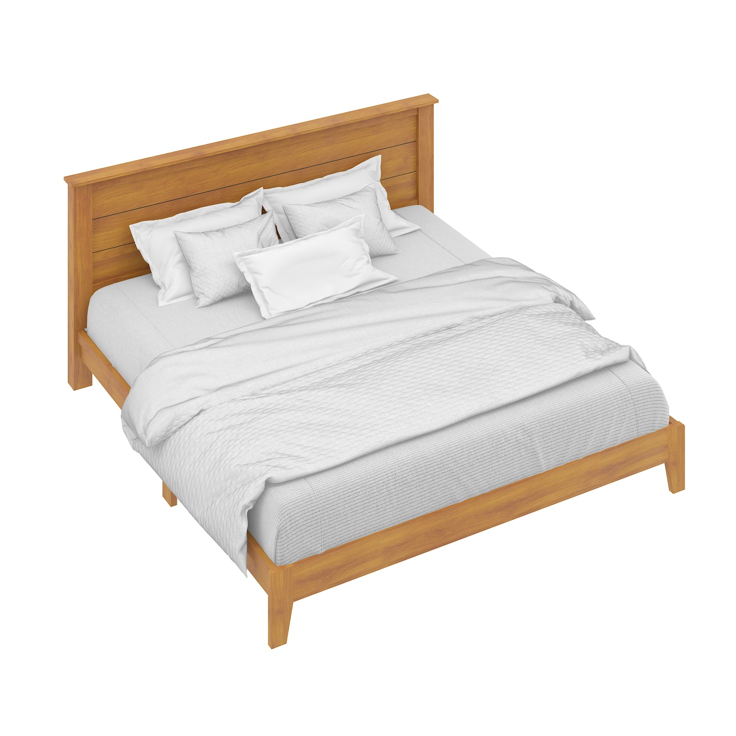 Galano King Tiena Lencia Bed with Headboard – Amber Walnut
