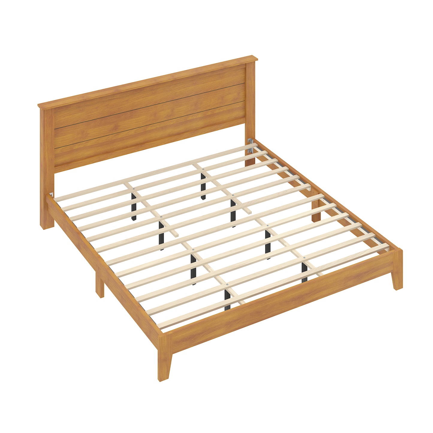Galano King Tiena Lencia Bed with Headboard – Amber Walnut