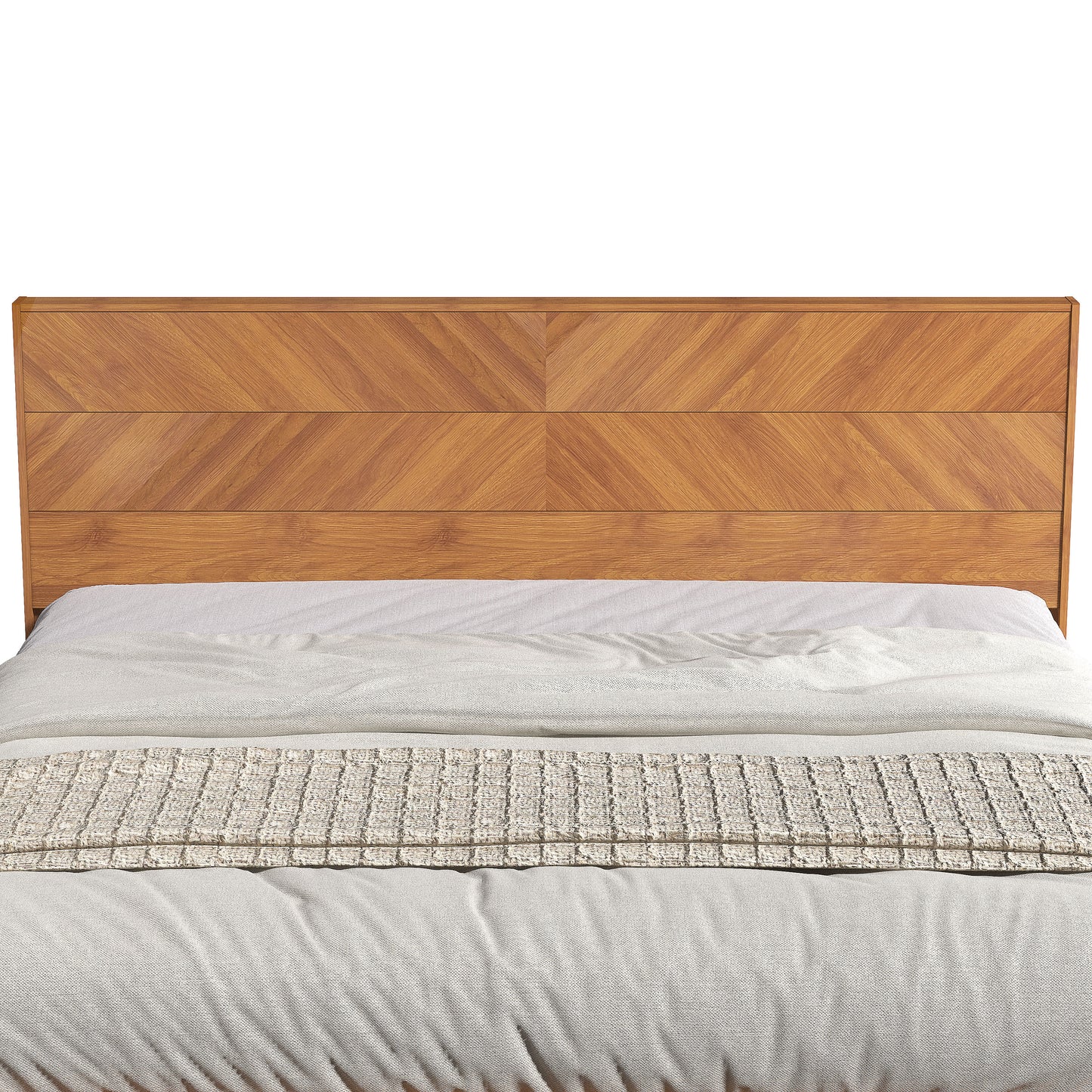 Galano King Weiss Clara Bed with Headboard – Amber Walnut