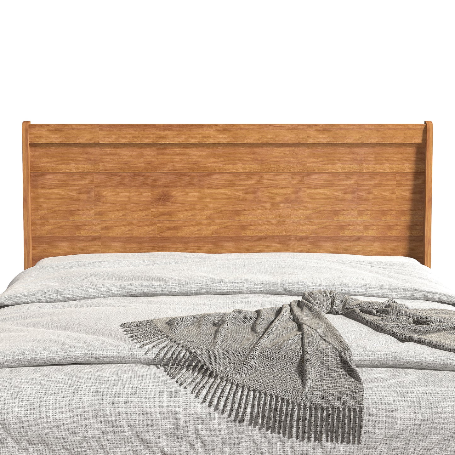 Galano Queen Abby Serene Bed with Headboard – Amber Walnut