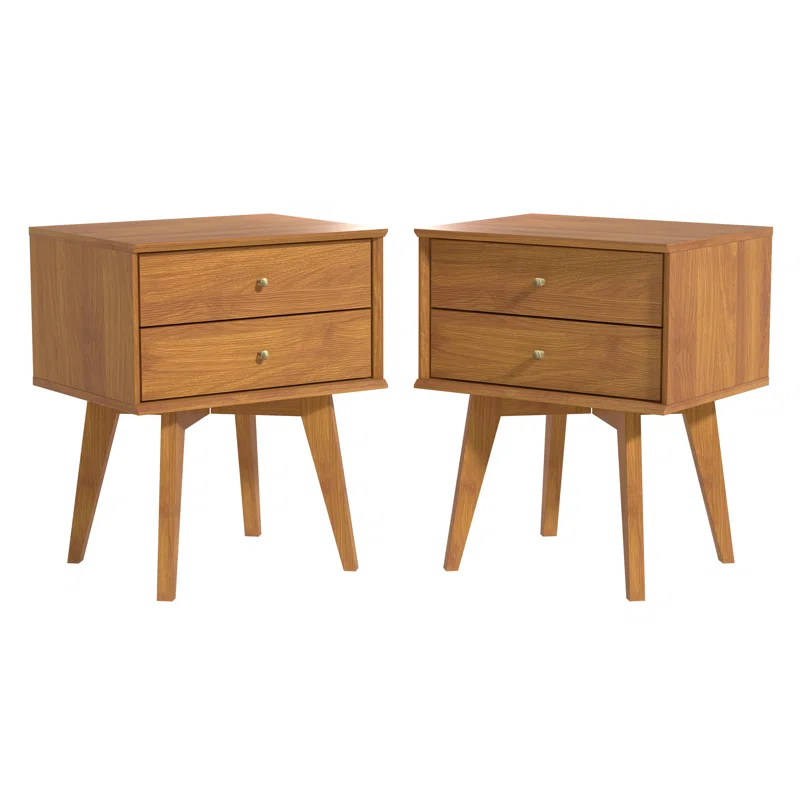 Galano Abby Retro 2 Drawer Nightstand (Set of 2)